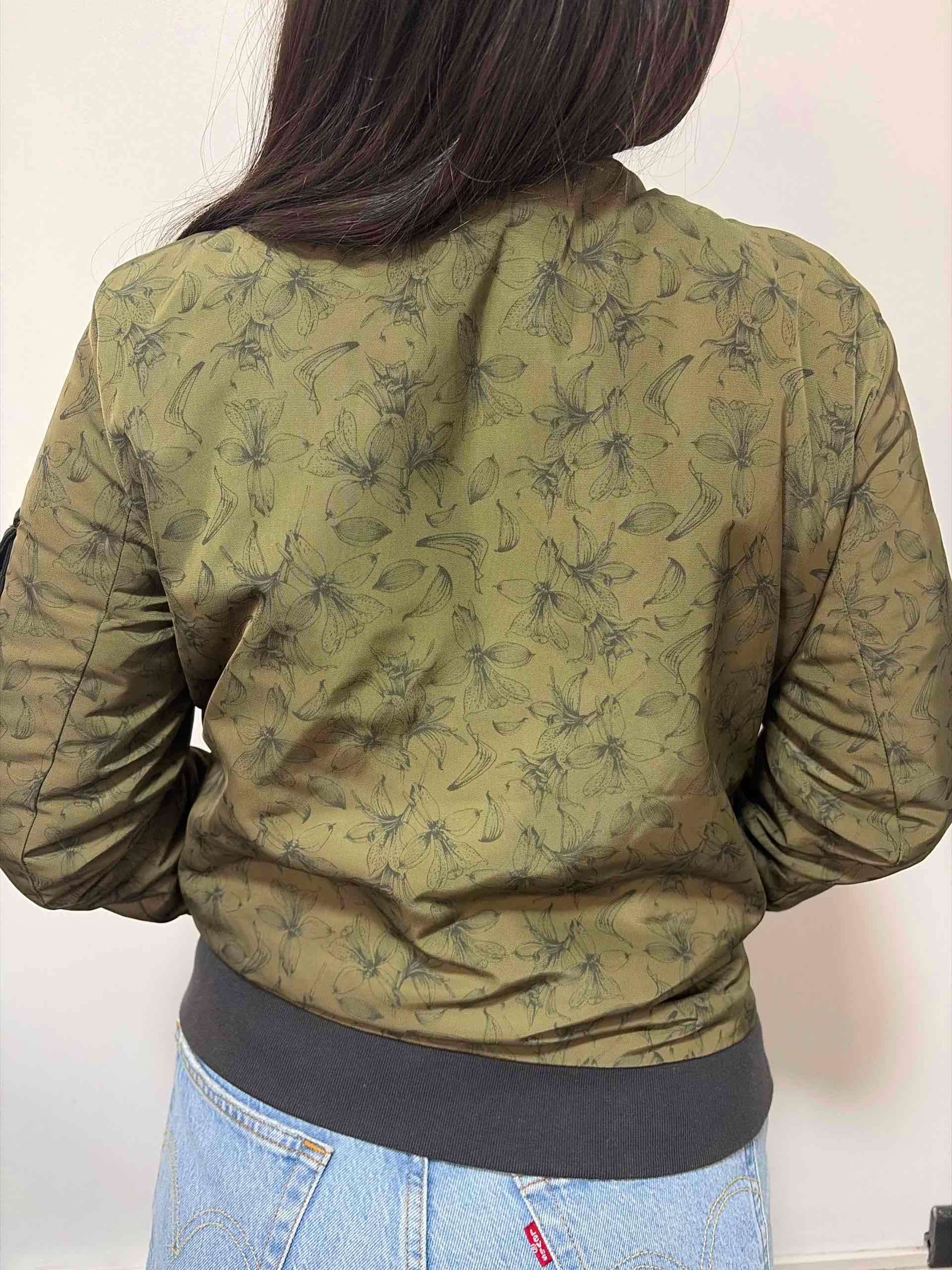 Chaqueta reversible verde y gris oscuro - miniatura 2