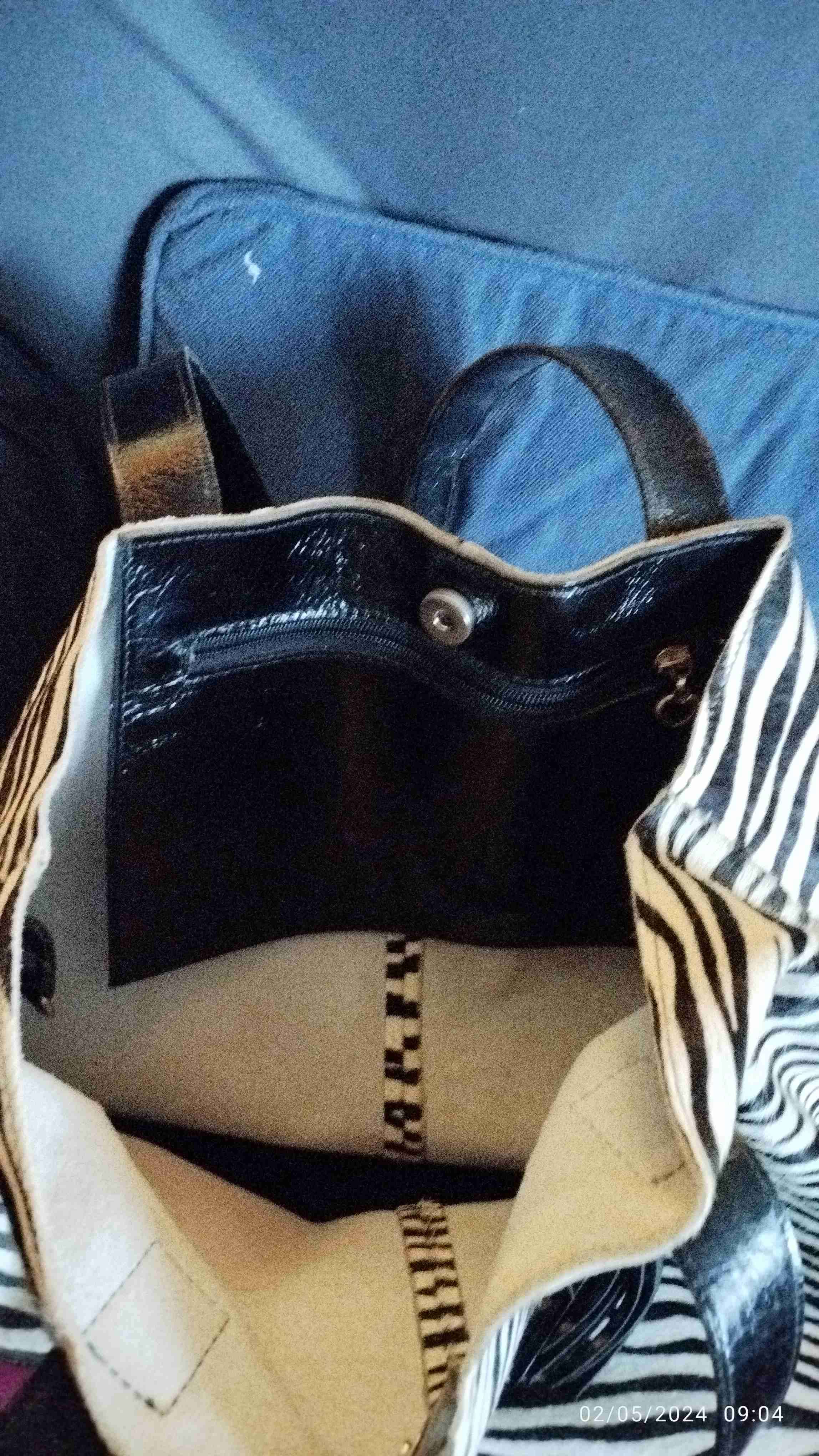 Bolso de mano con estampado cebra - miniatura 2