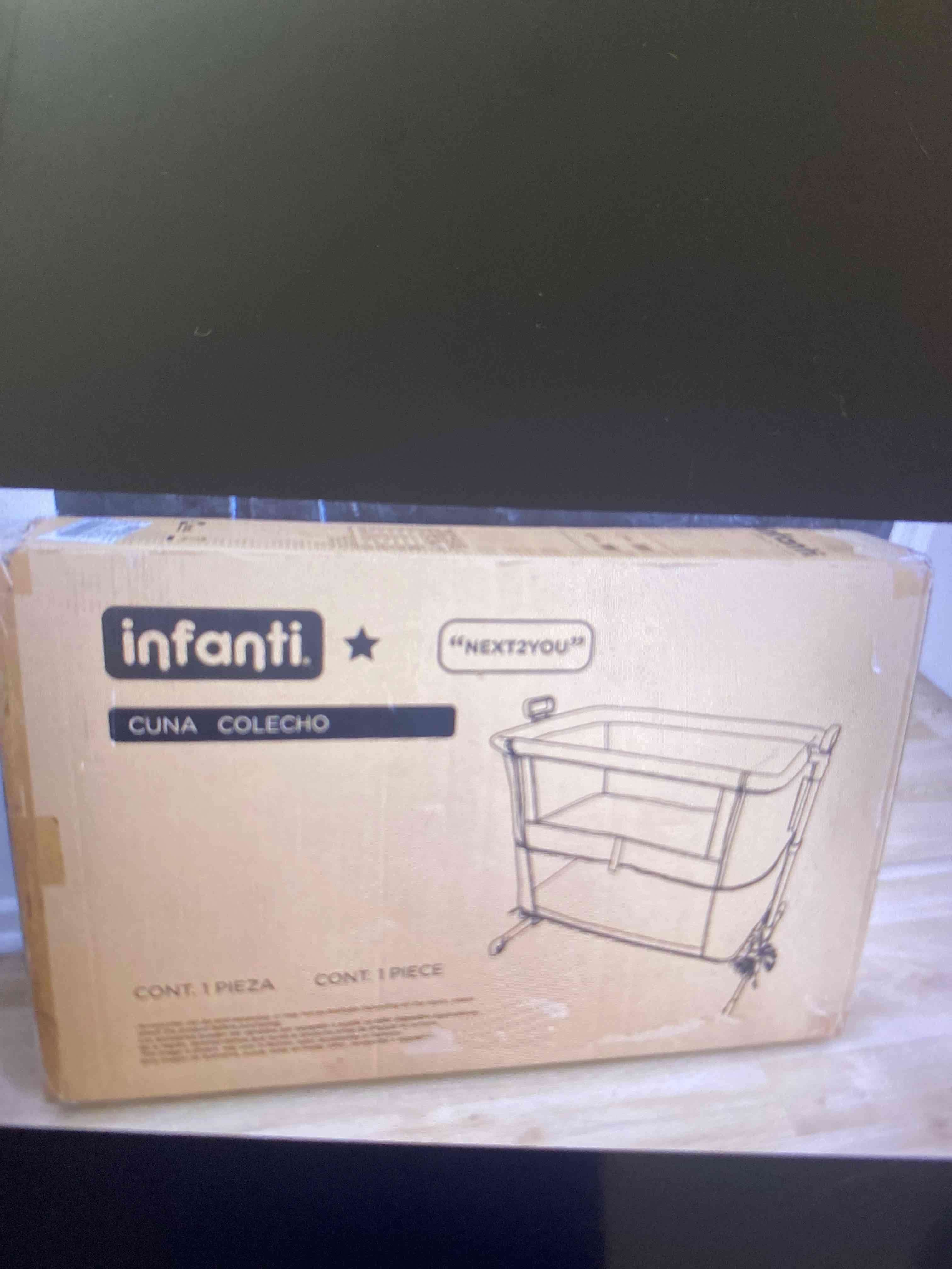 Cuna colecho beige ajustable y colchón de regalo - miniatura 5