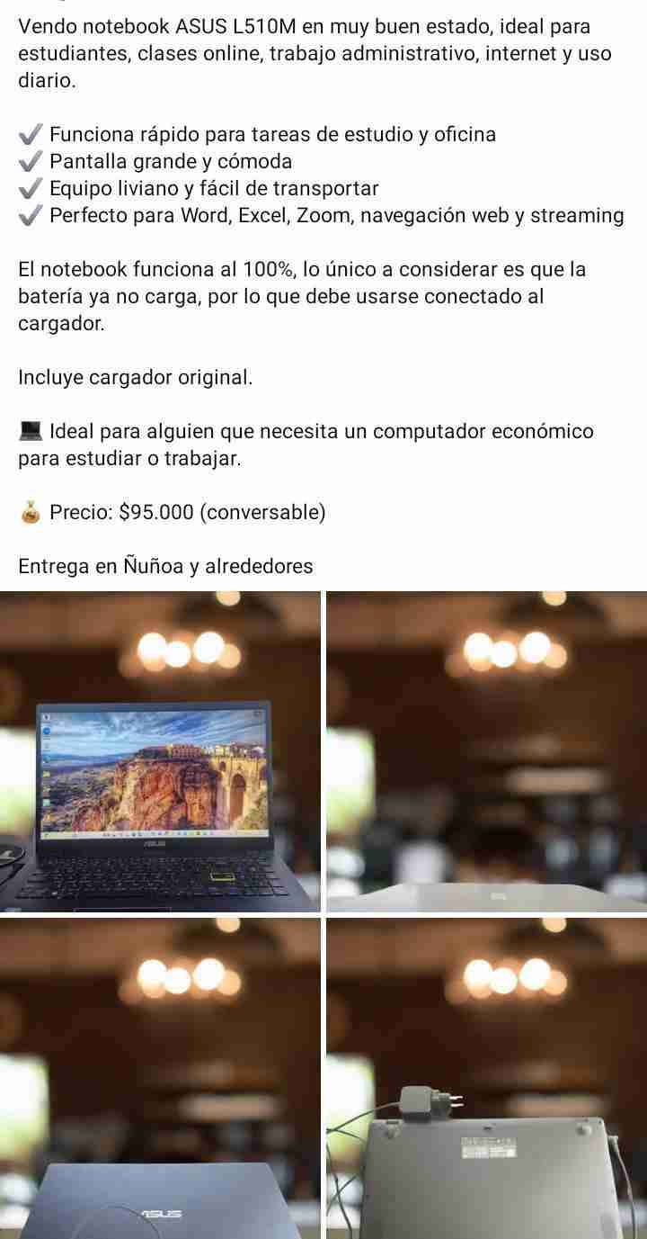 Notebook ASUS L510M Rápido para Estudio/Office - miniatura 1