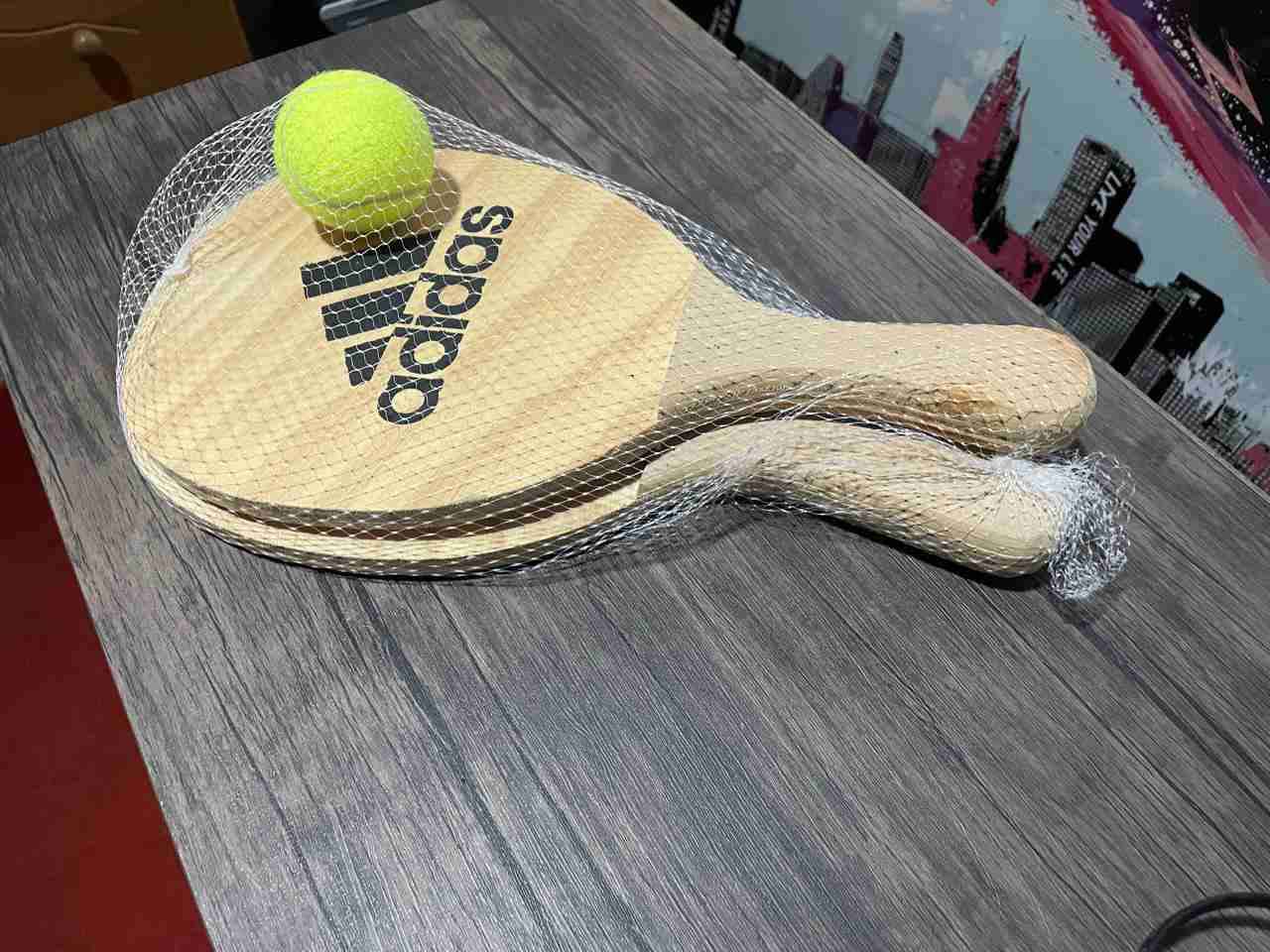 Paletas de playa Adidas con pelota - miniatura 1