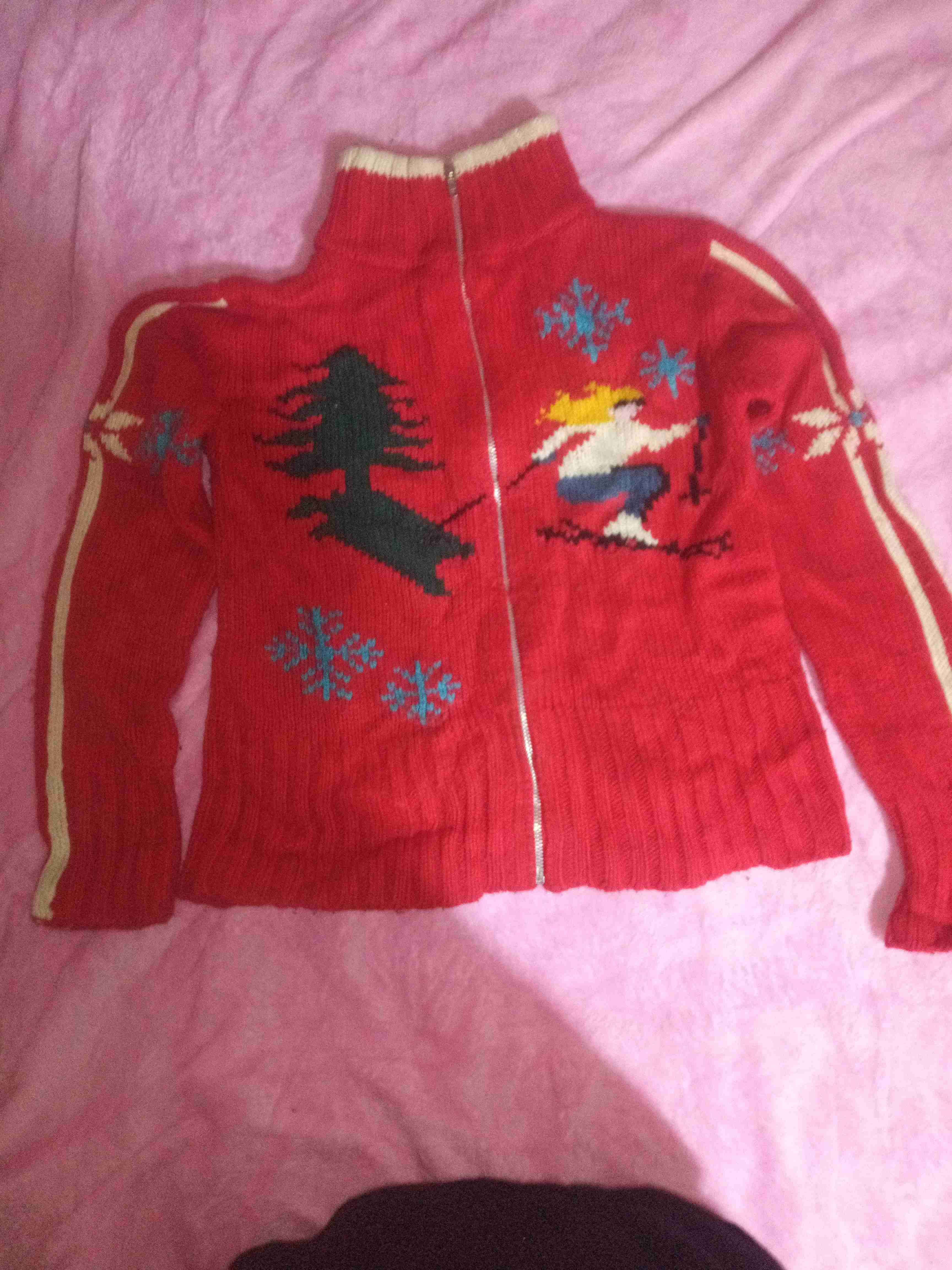 Chompa vintage de lana roja