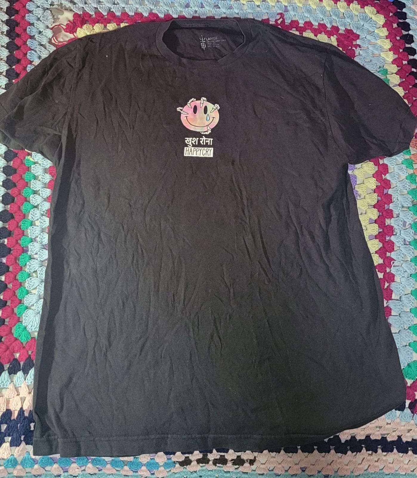 Polera negra Happy Cry - miniatura 1