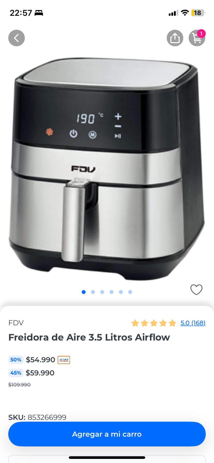 Freidora Airflow FDV negra - miniatura 5