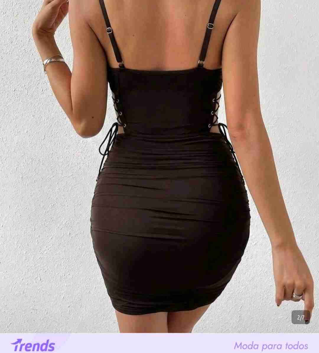 Vestido negro elegante strapless - miniatura 4