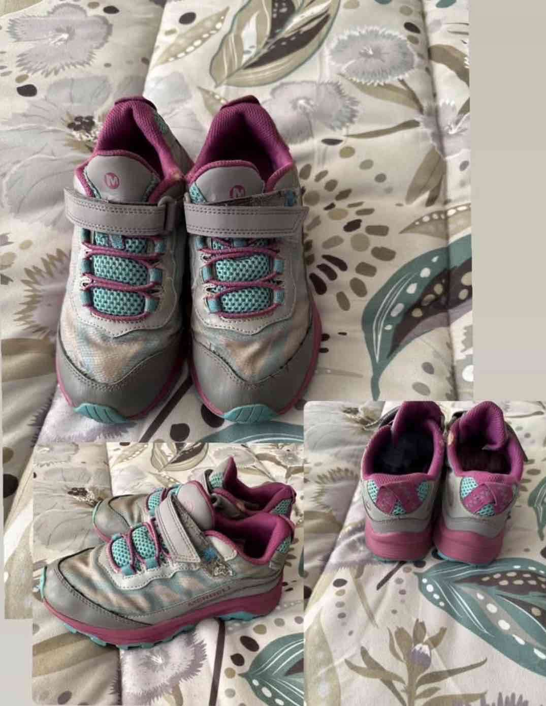 Zapatillas deportivas gris y turquesa