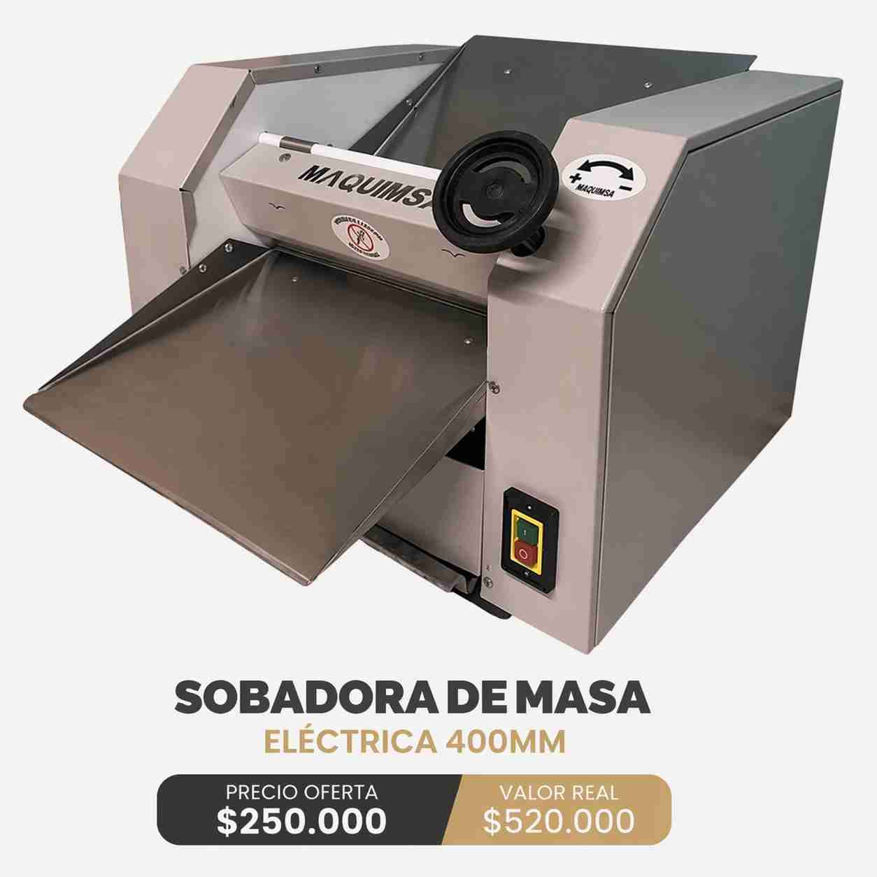 Sobadora de masa eléctrica 400mm