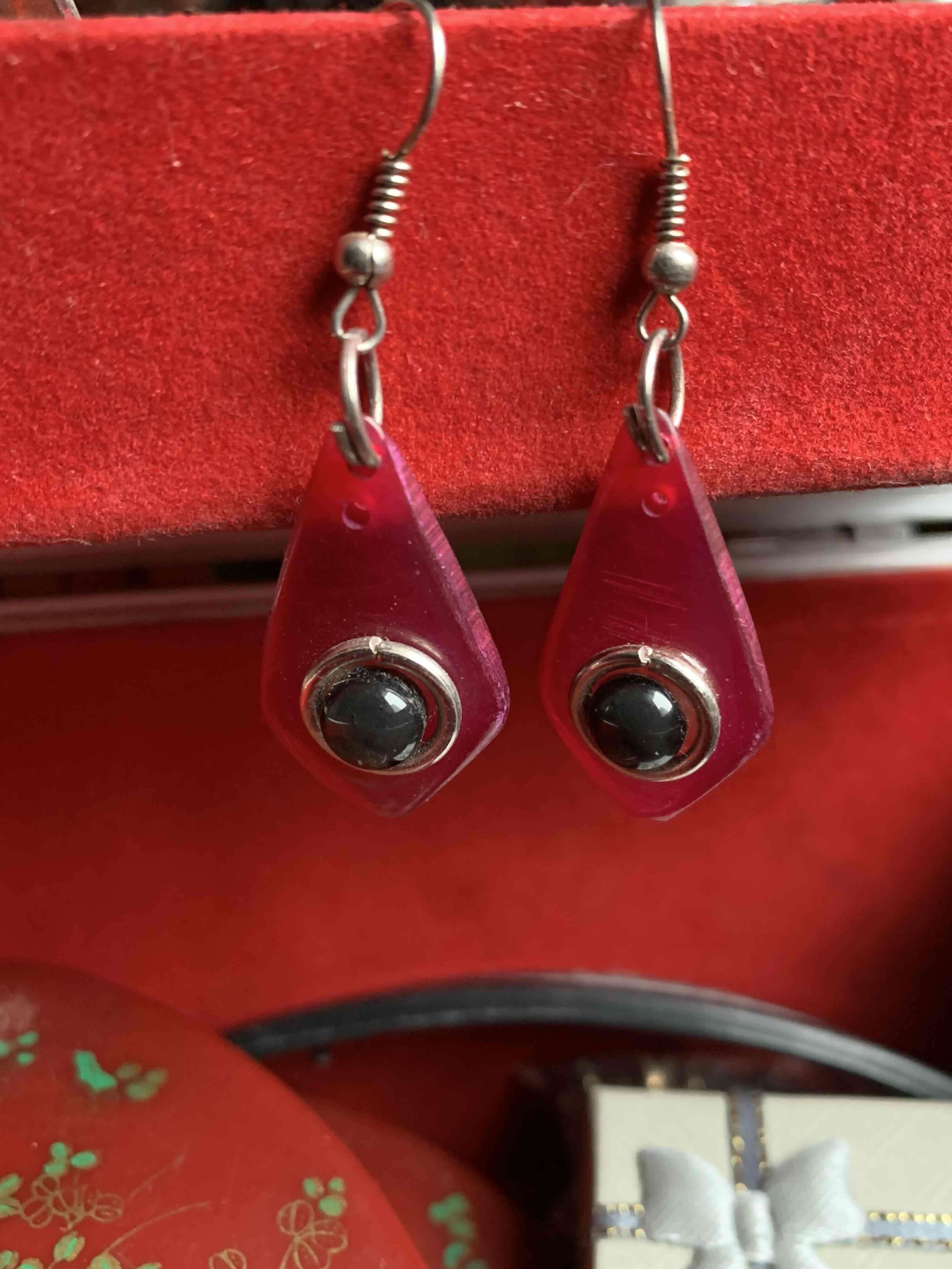 Aros colgantes rojos vintage