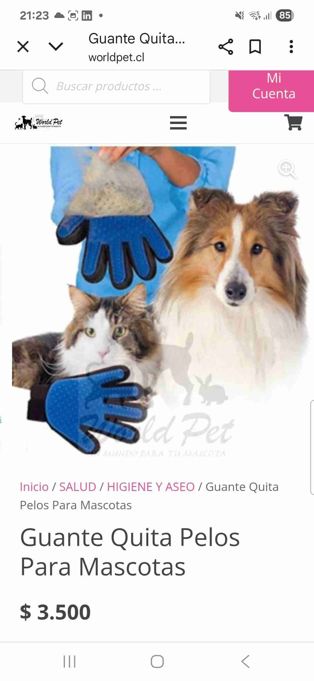 Guante quitapelos para mascotas - miniatura 1