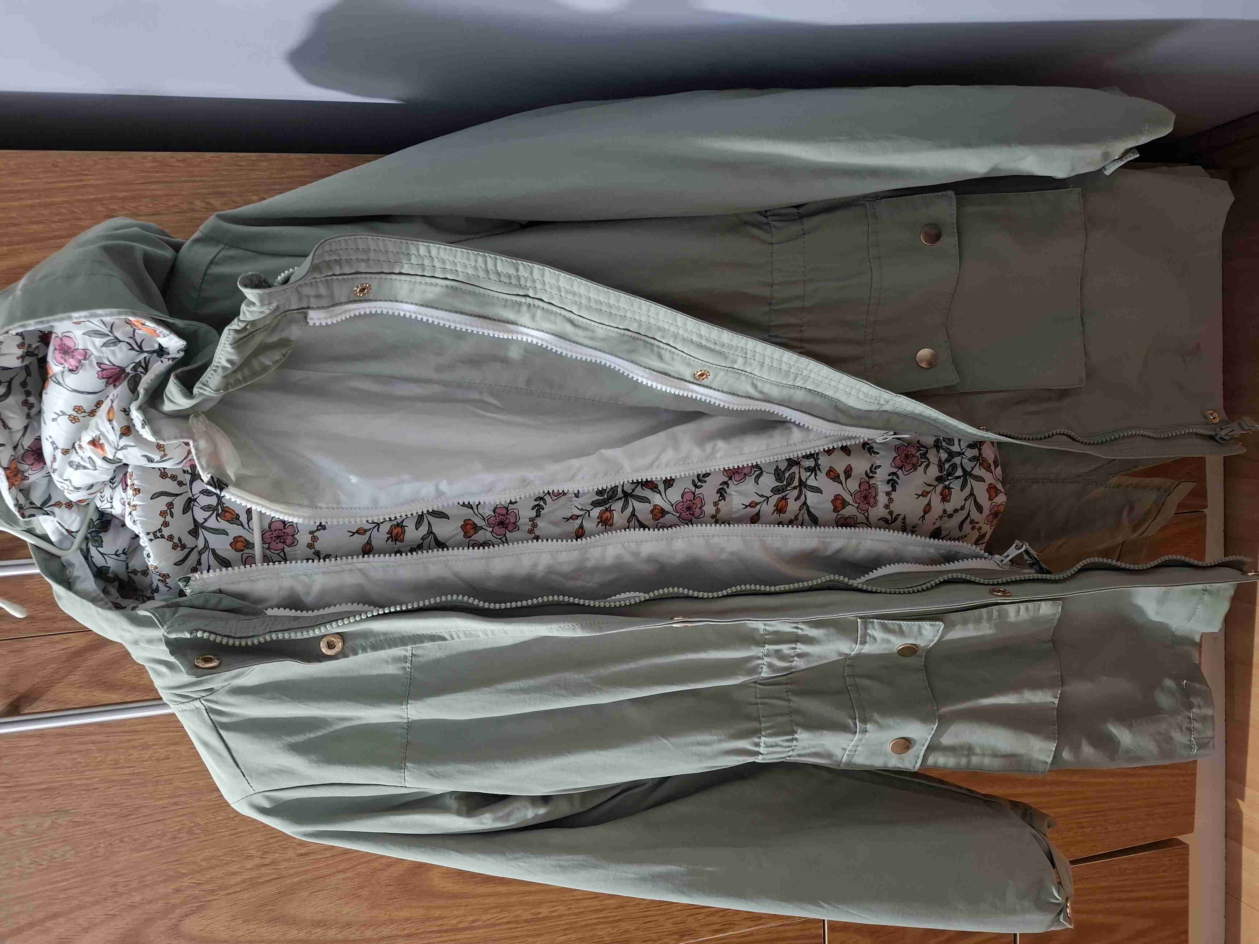 Parka verde con forro floral - miniatura 3