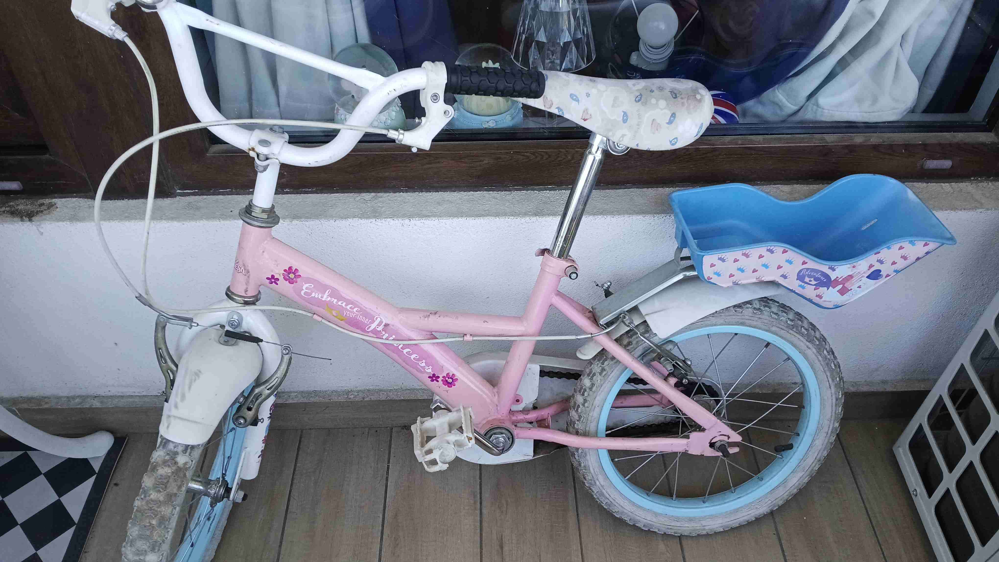 ARO 16 Bicicleta infantil rosa con canasto