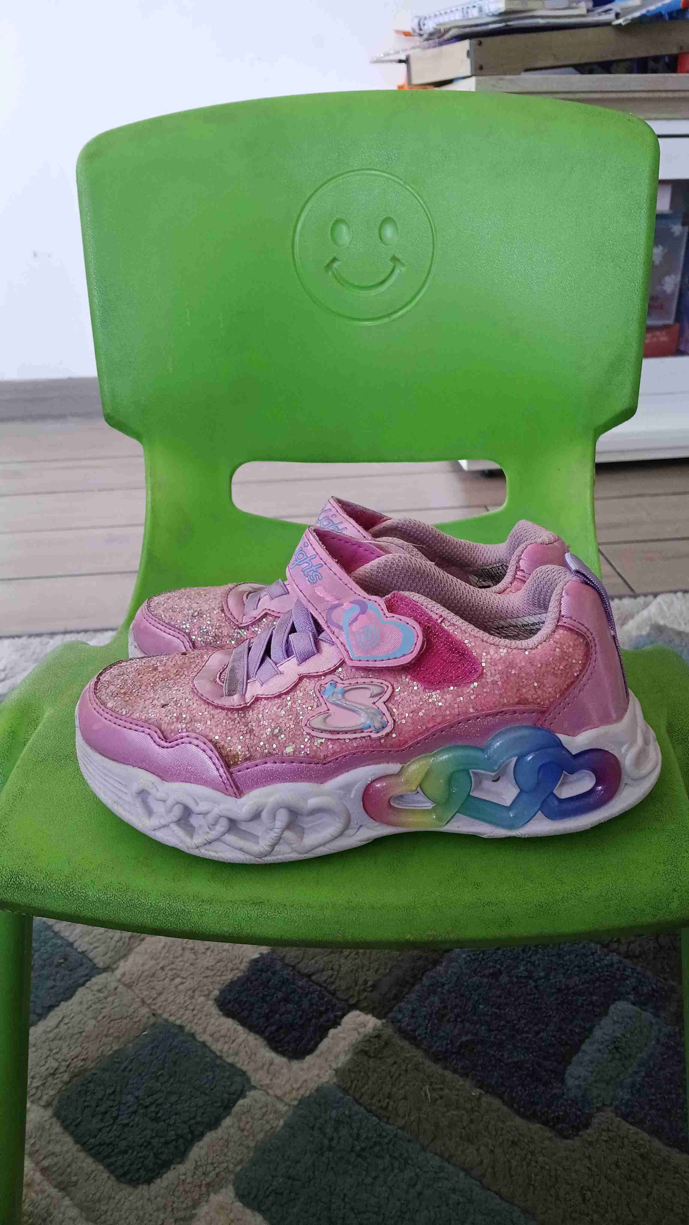 Zapatilla sckechers rosado con luces