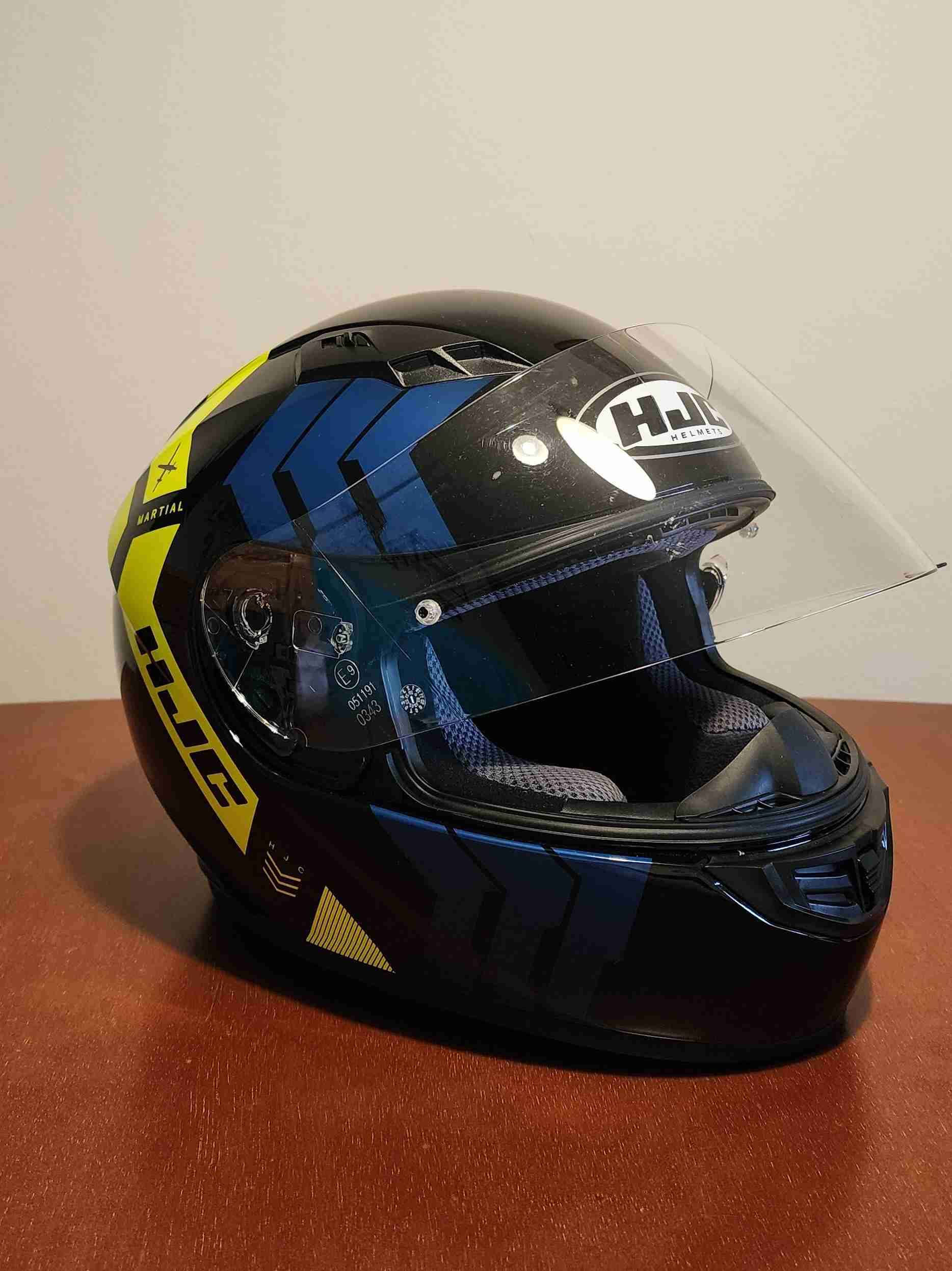Casco HJC negro y amarillo talla S - miniatura 2
