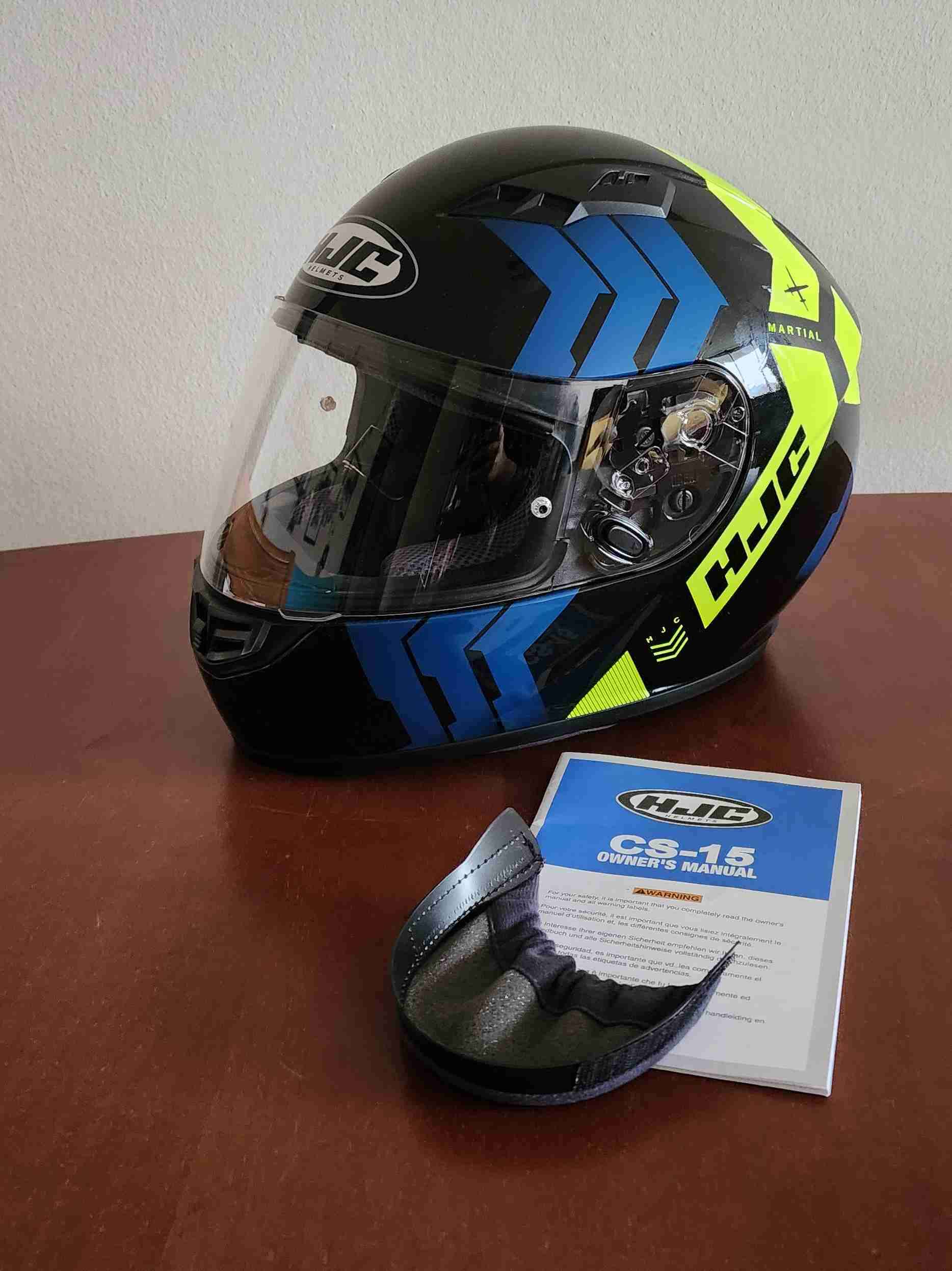 Casco HJC negro y amarillo talla S - miniatura 3