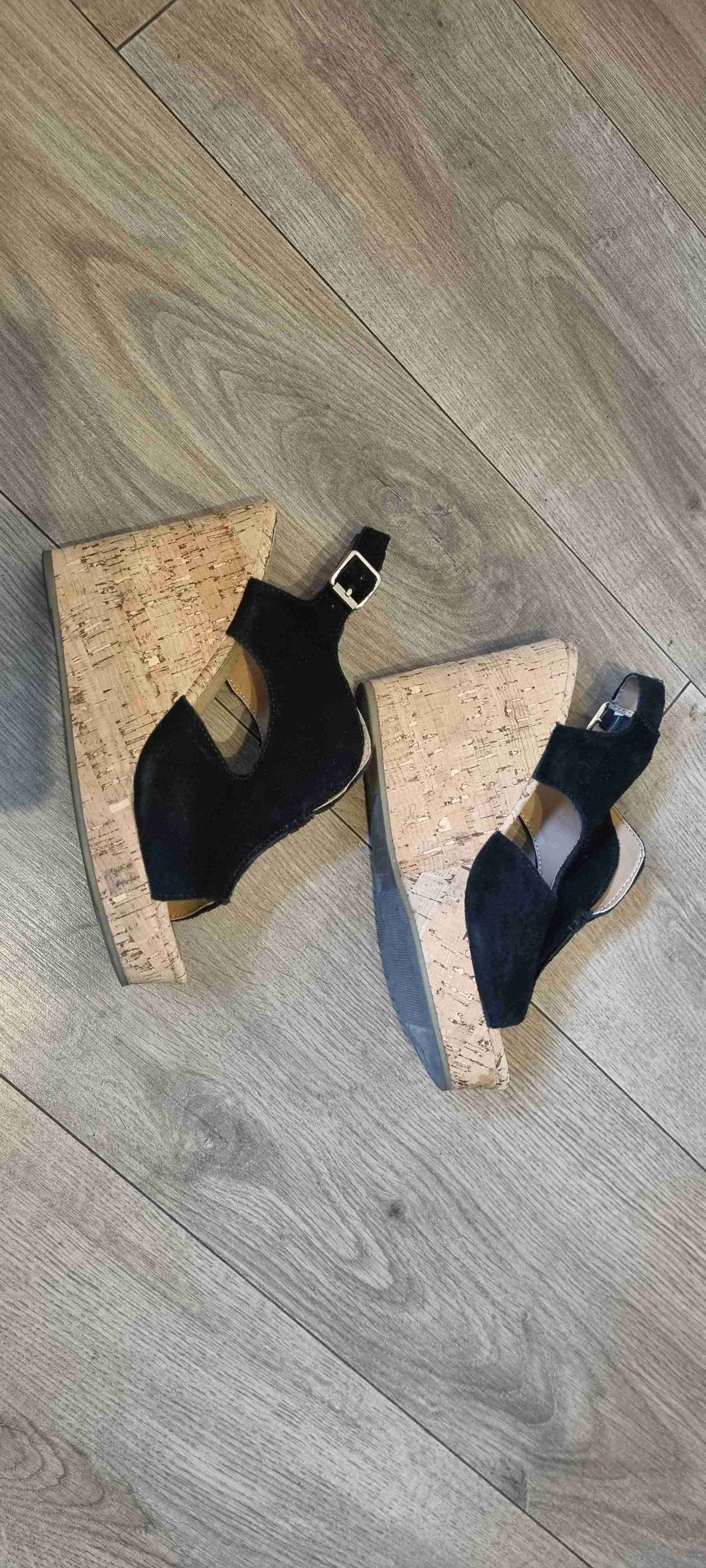 Sandalias negras con plataforma de corcho - miniatura 2