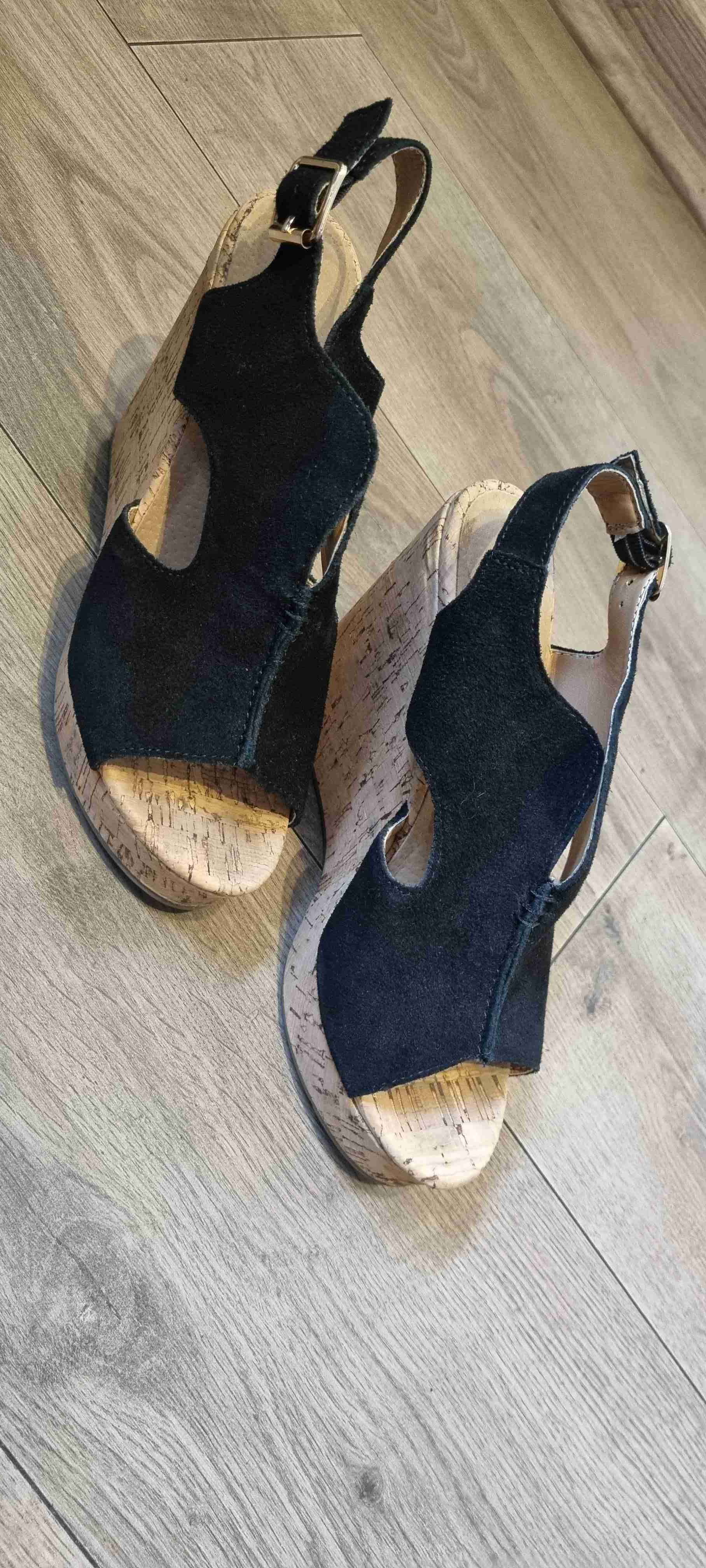 Sandalias negras con plataforma de corcho - miniatura 3