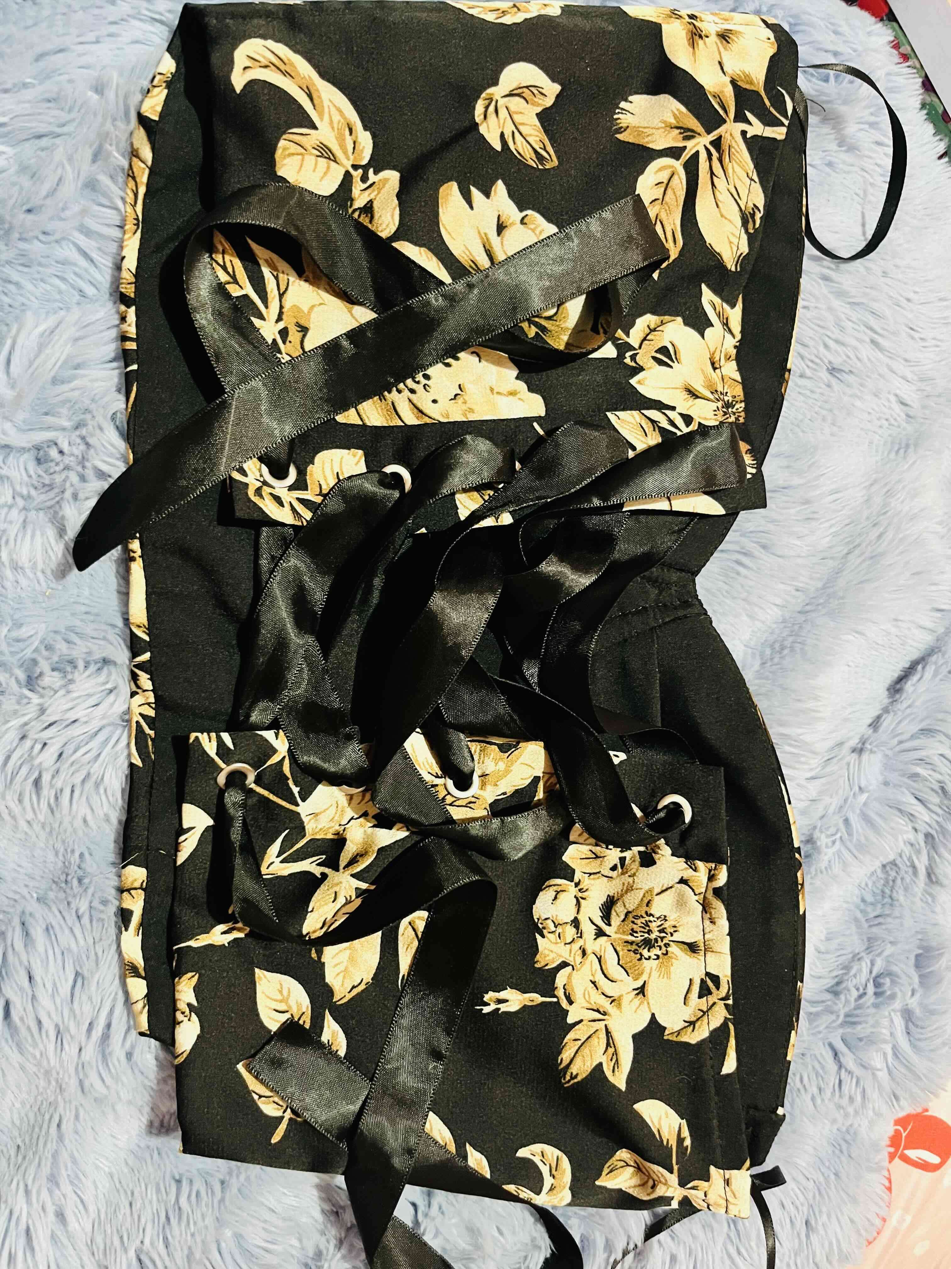 Top corset floral negro - miniatura 3