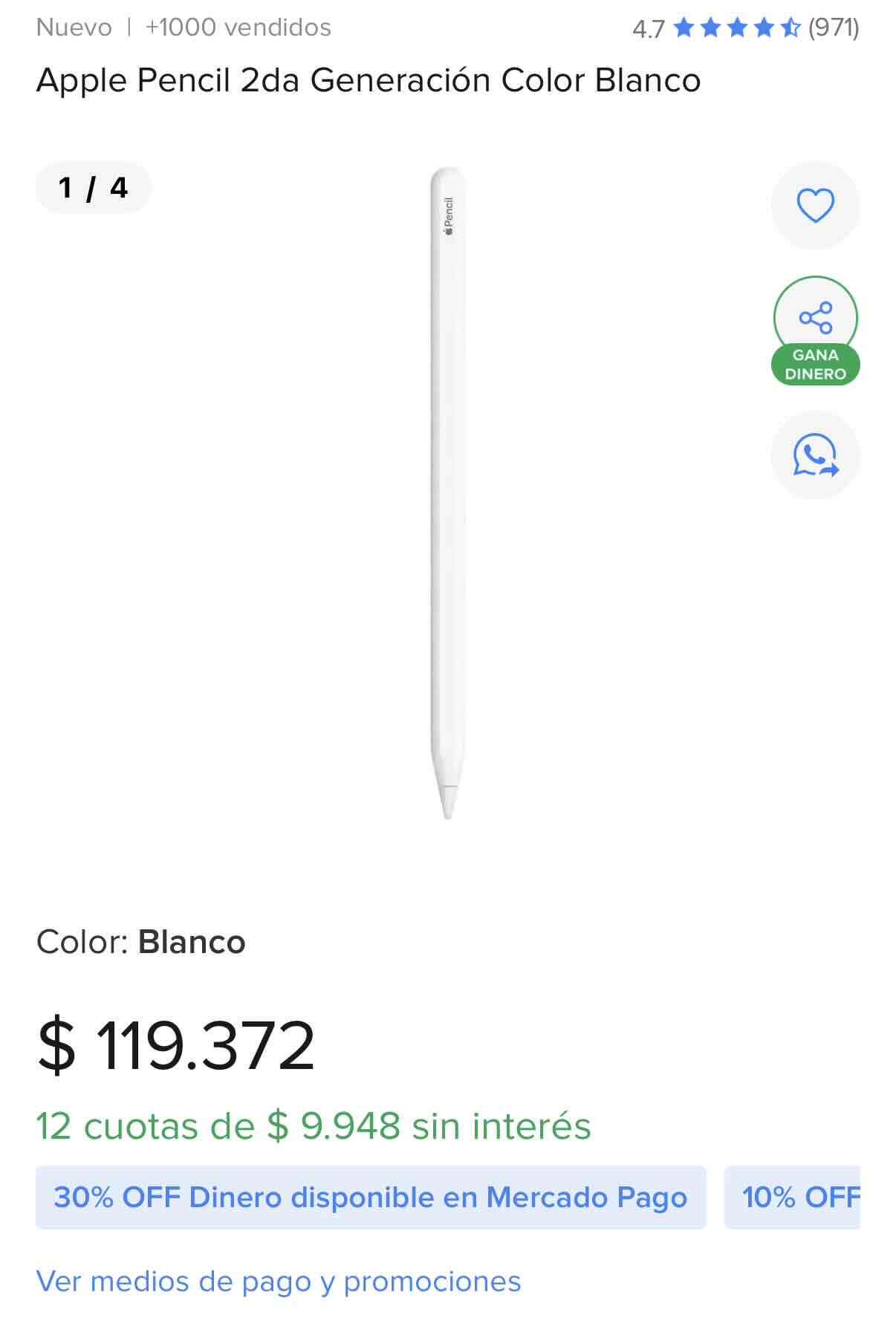 Apple Pencil 2da Generación - miniatura 1