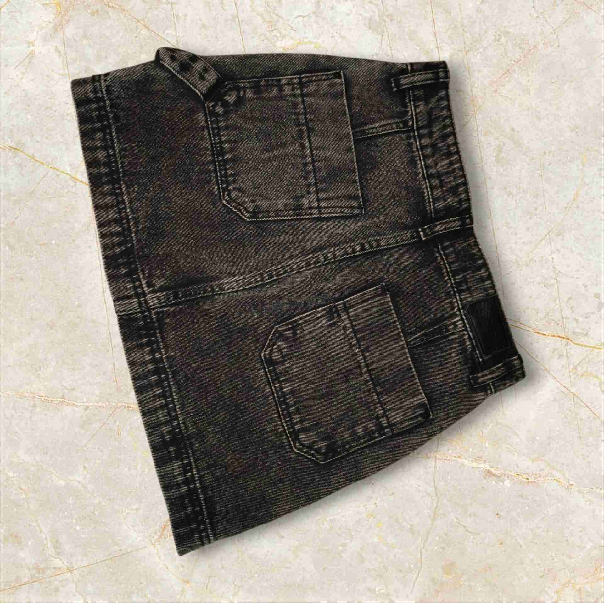 Falda corta denim negra - miniatura 2