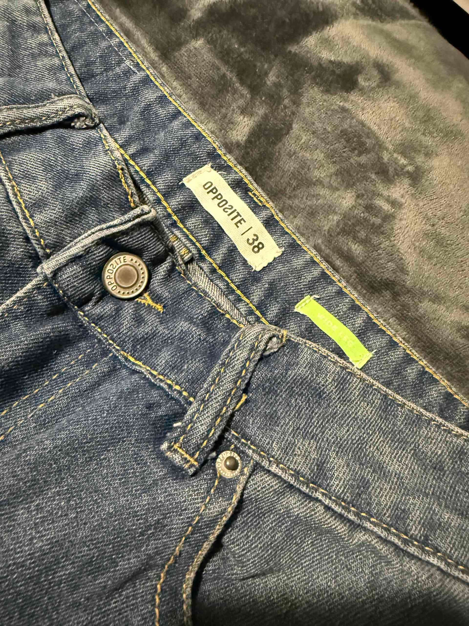 Jeans azules destroyed wide lef - miniatura 3