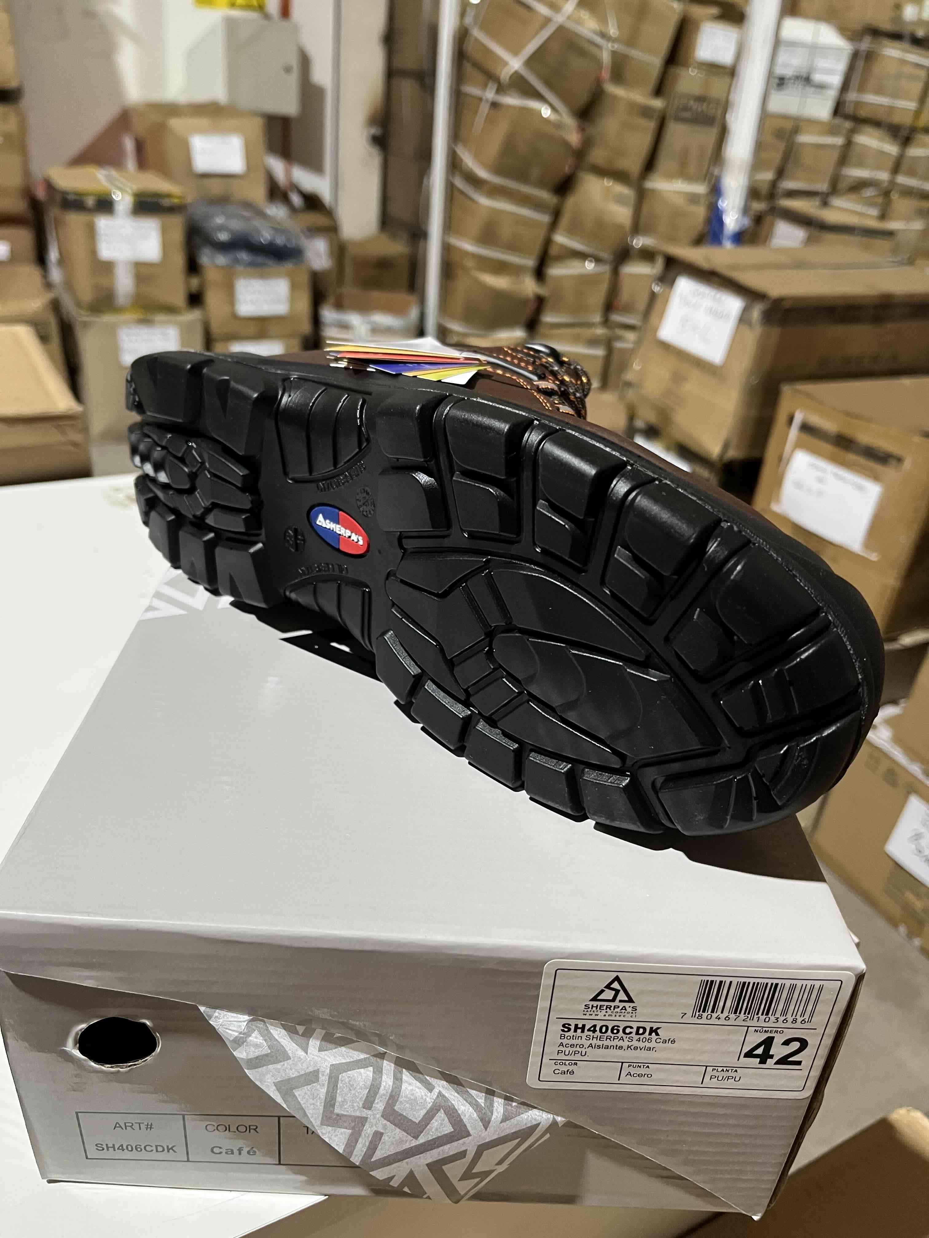 Botín  de seguridad Sherpas Cafe 100% cuero. - miniatura 2