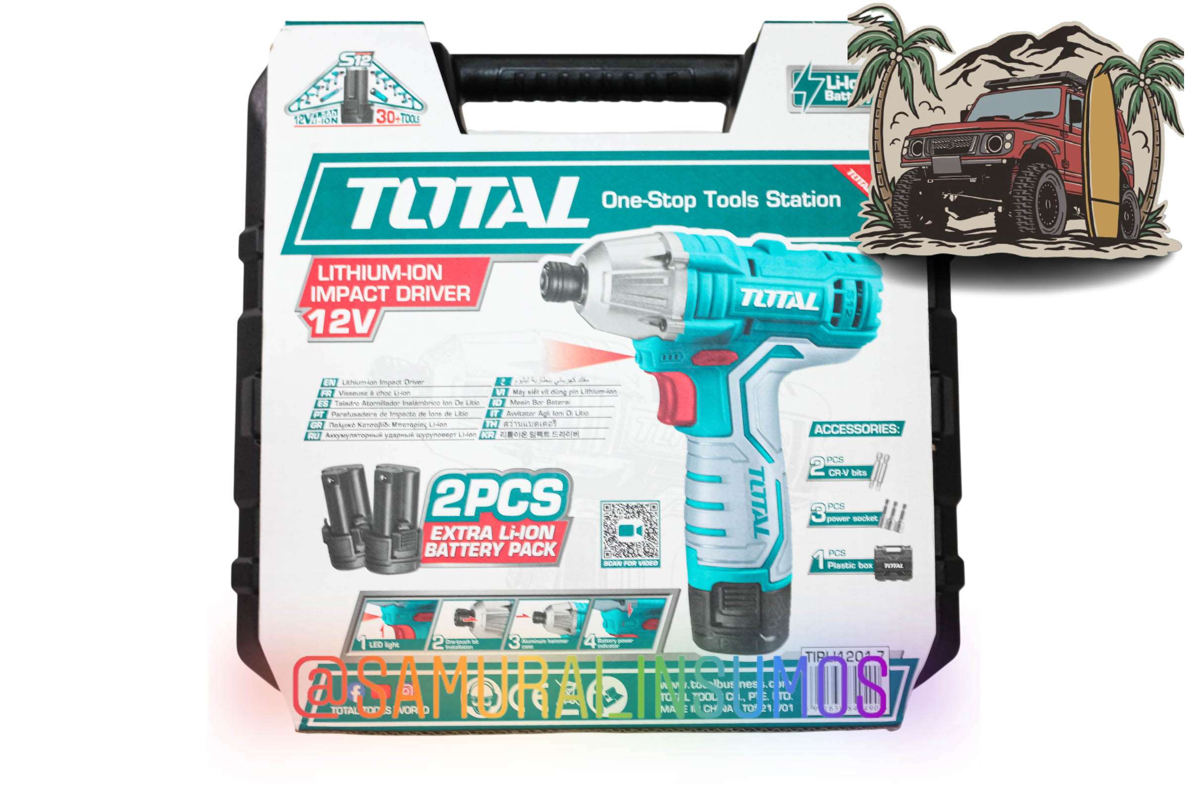 Combo 5En1 Atornillador Impacto 100Nm 2Bateria+Car - miniatura 2