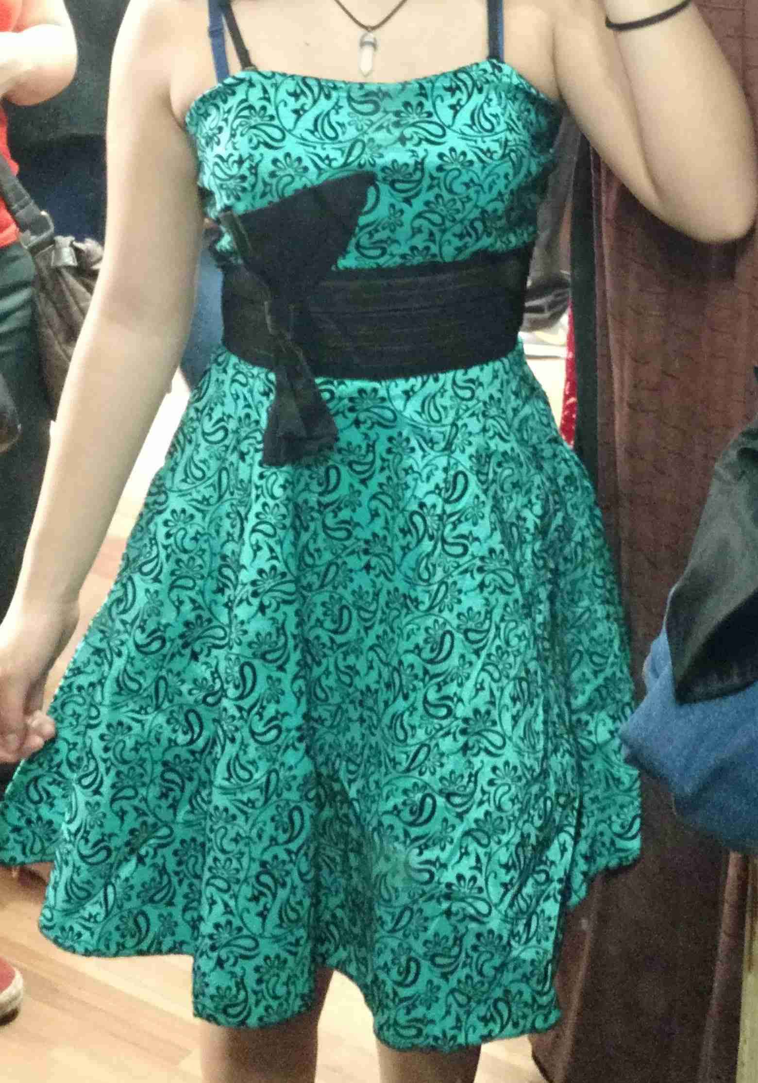 Vestido turquesa con estampado floral - miniatura 3