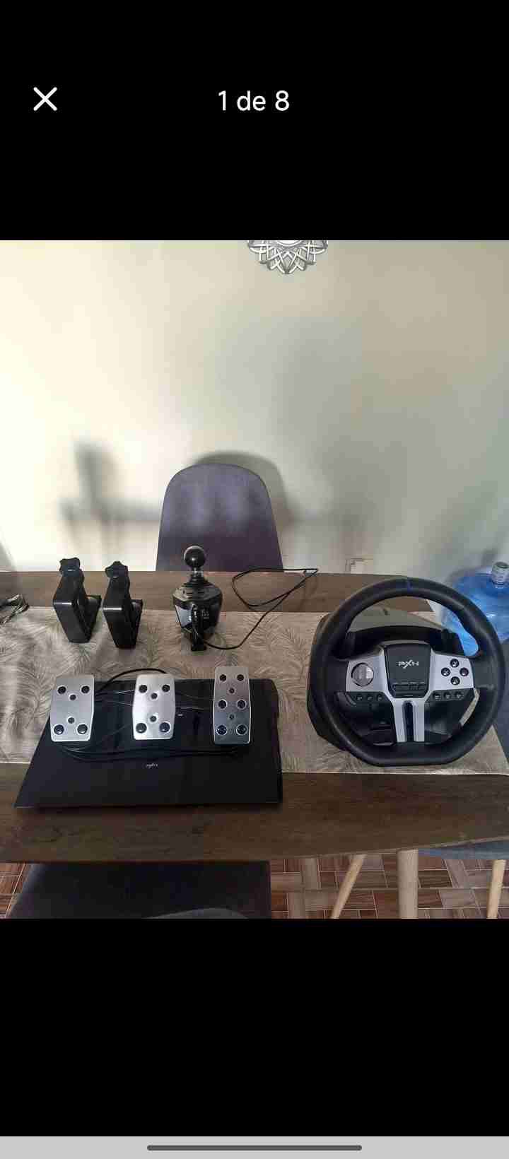 Volante y pedales para simulador