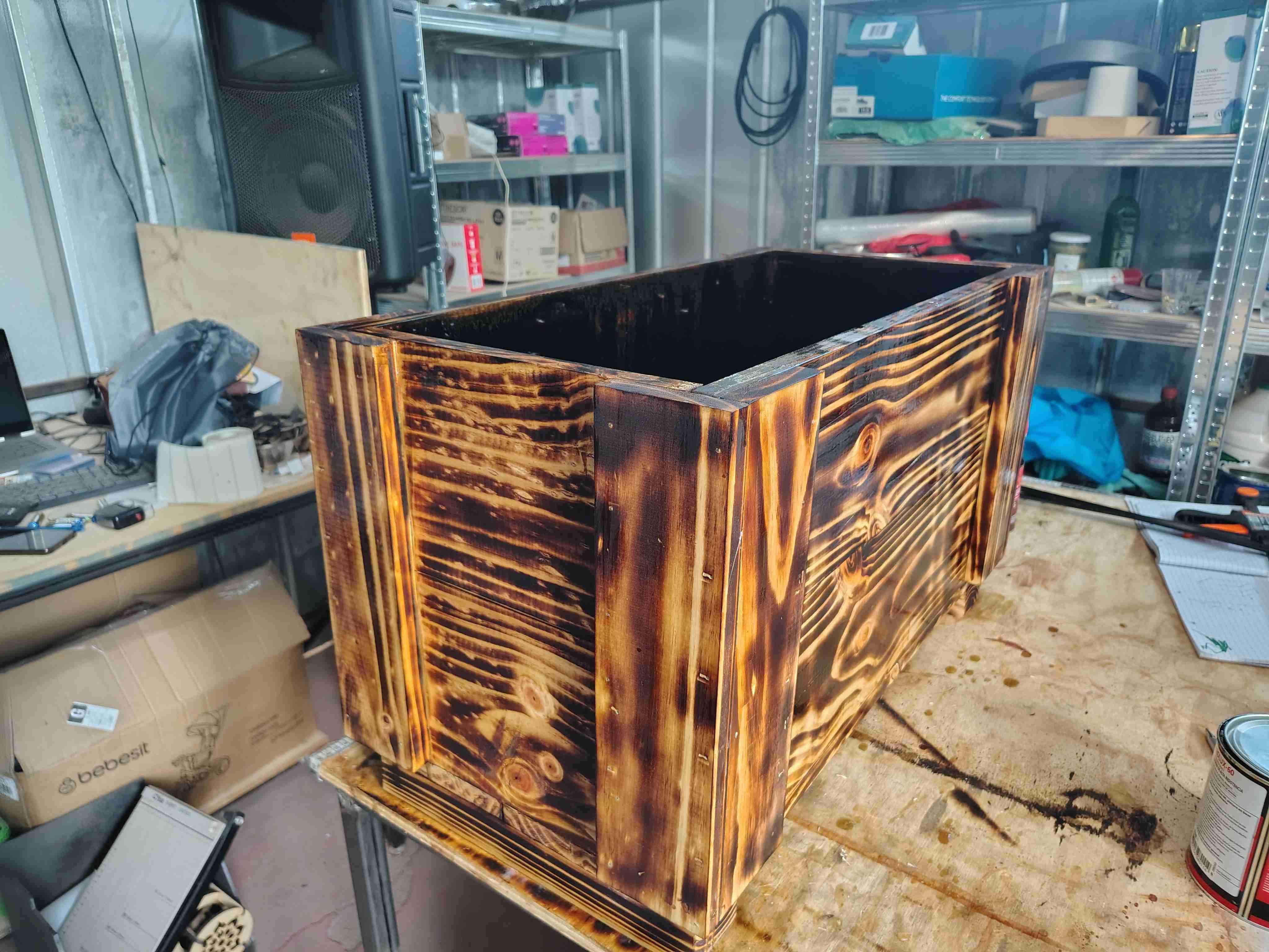 Jardinera de madera de pino - miniatura 2