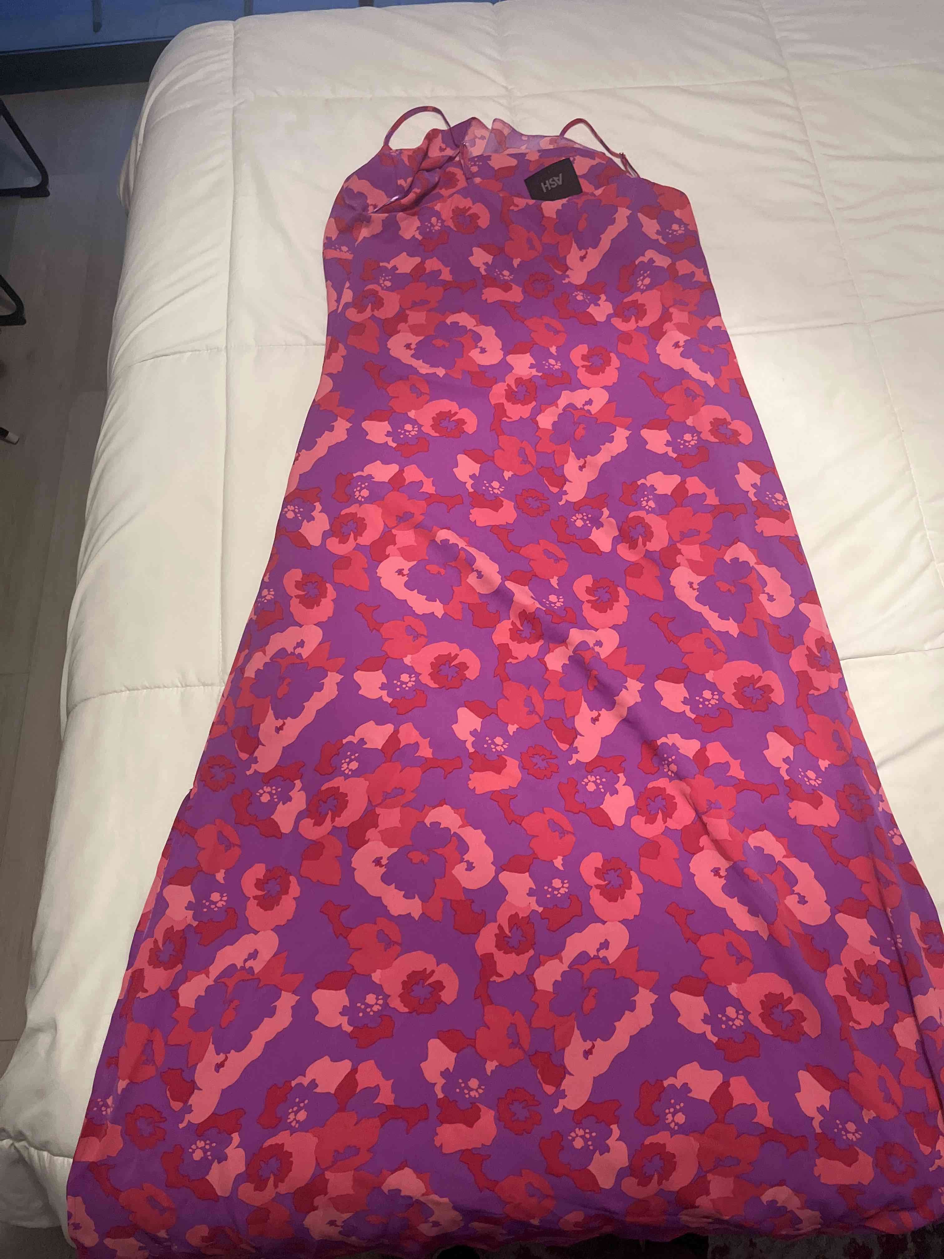 Vestido largo floral rosa y morado - miniatura 2