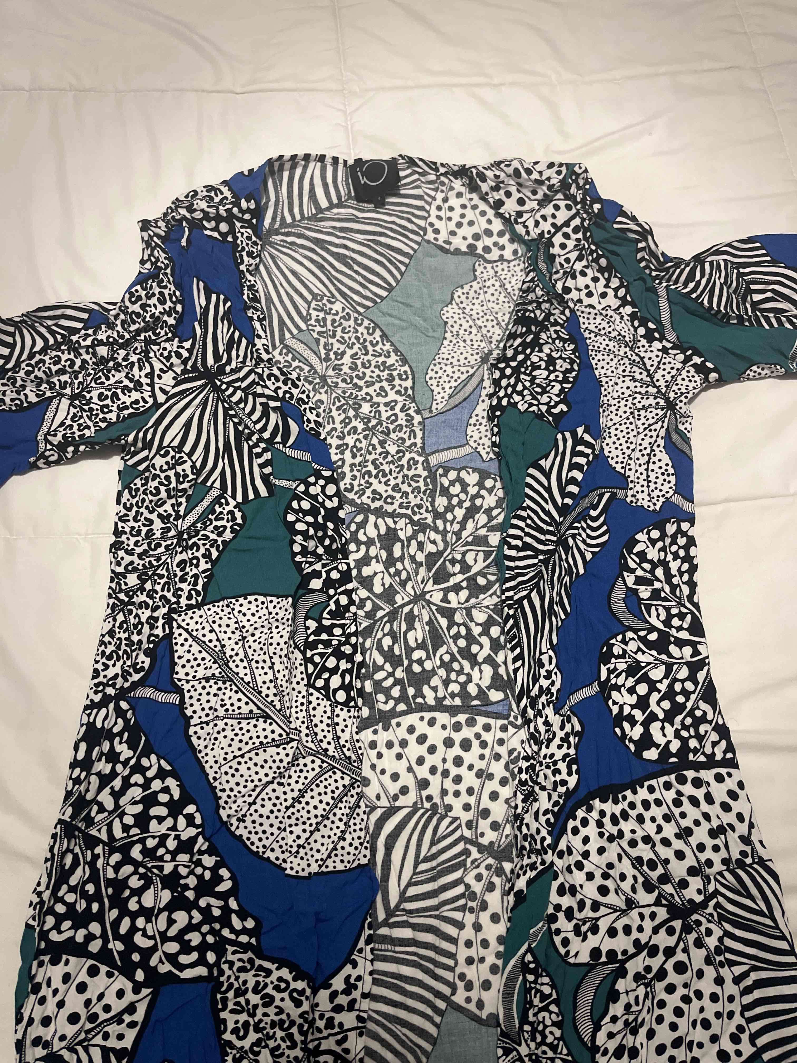 Vestido estampado hojas Azules - miniatura 2