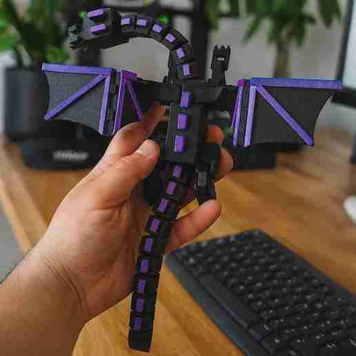 Figura 3D Ender Dragon Minecraft Articulable - miniatura 4