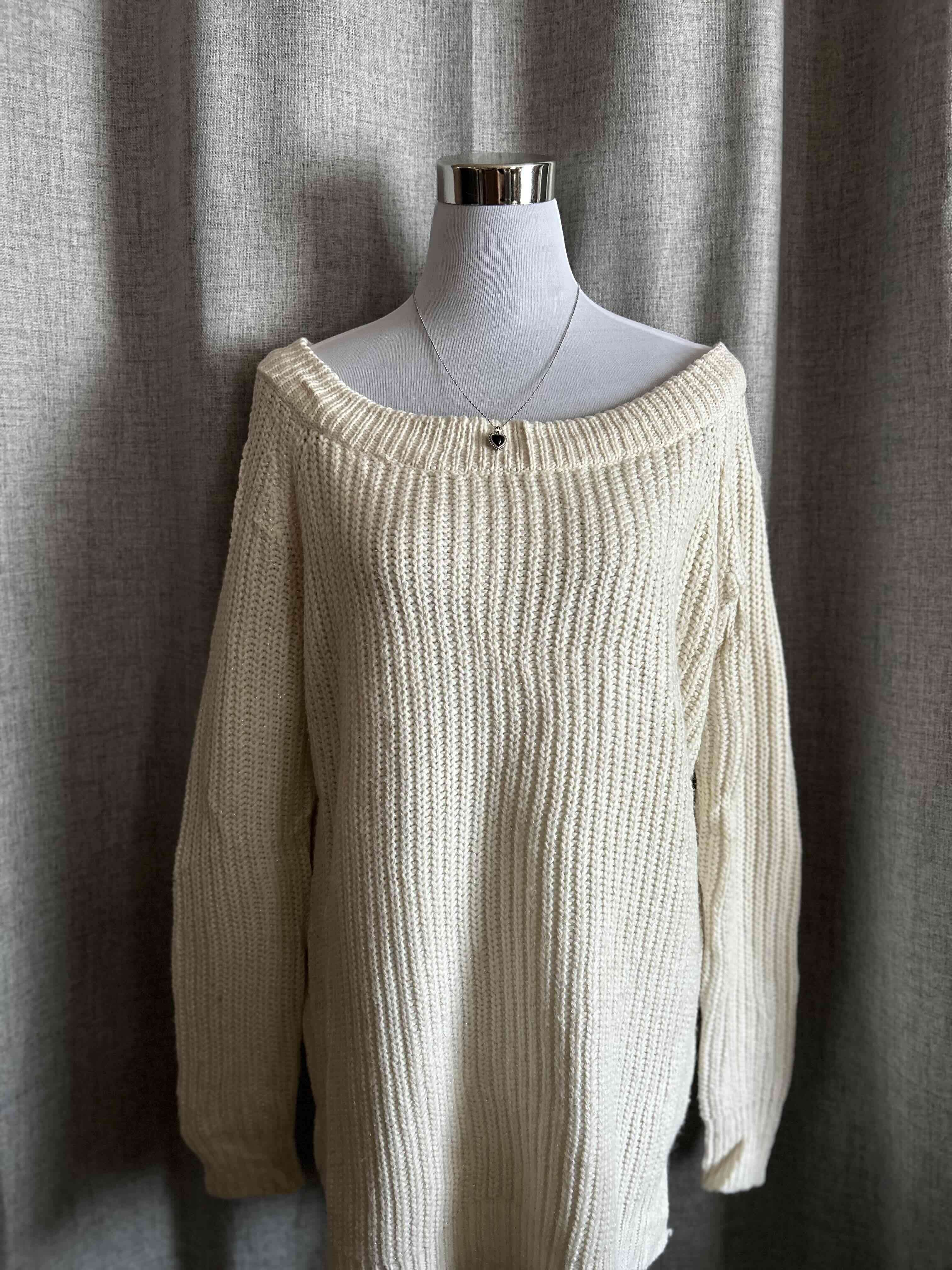 Suéter tejido blanco crema - miniatura 2