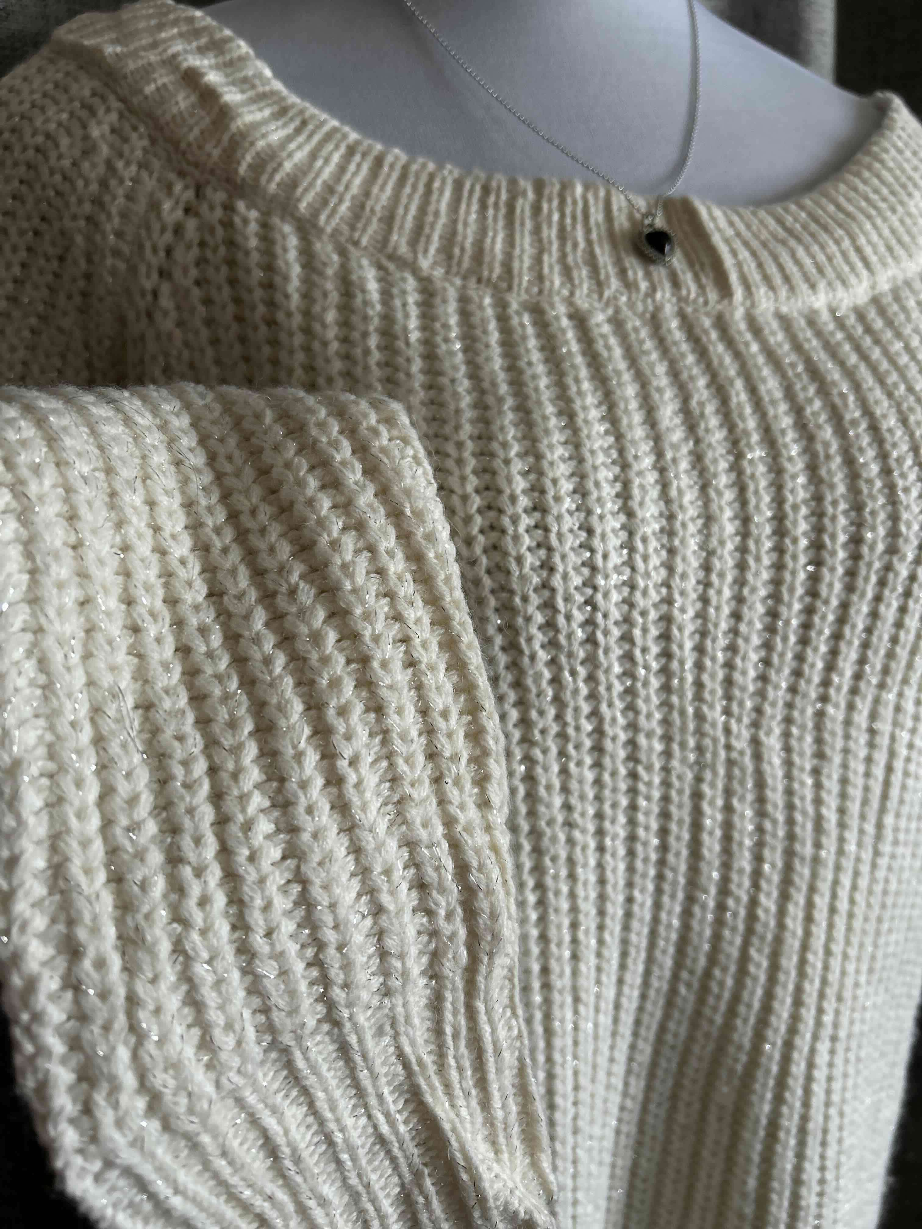 Suéter tejido blanco crema - miniatura 3