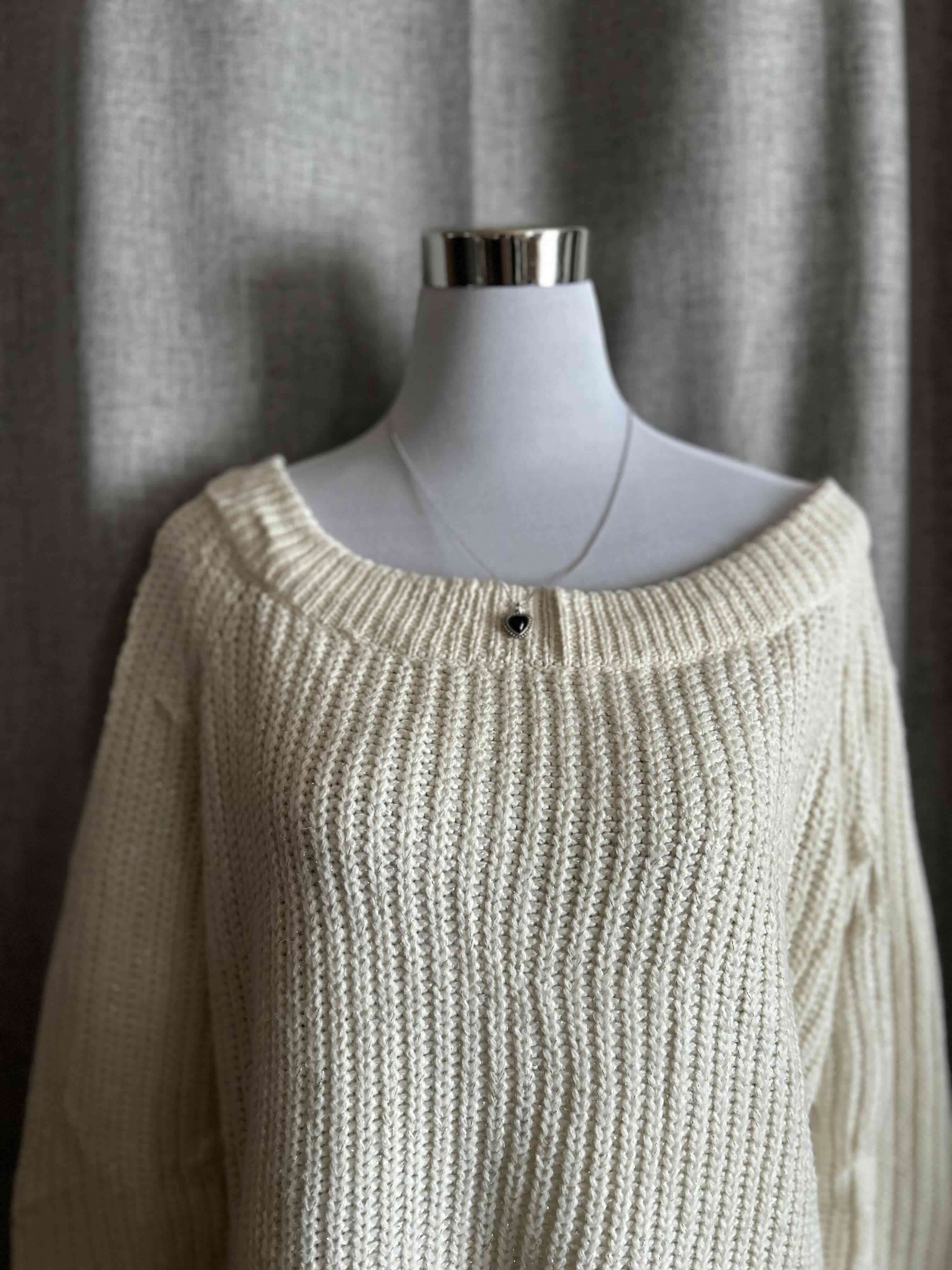 Suéter tejido blanco crema - miniatura 5
