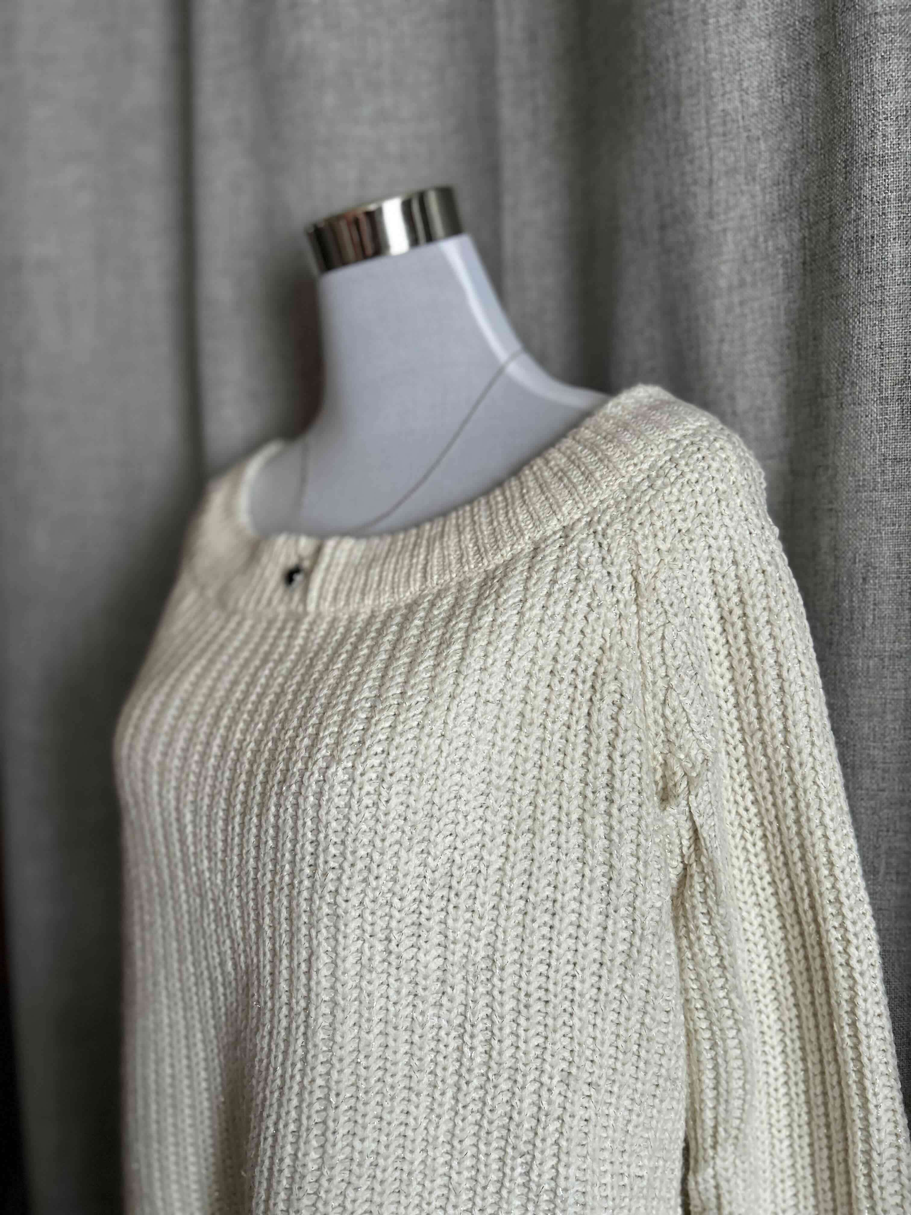Suéter tejido blanco crema - miniatura 6