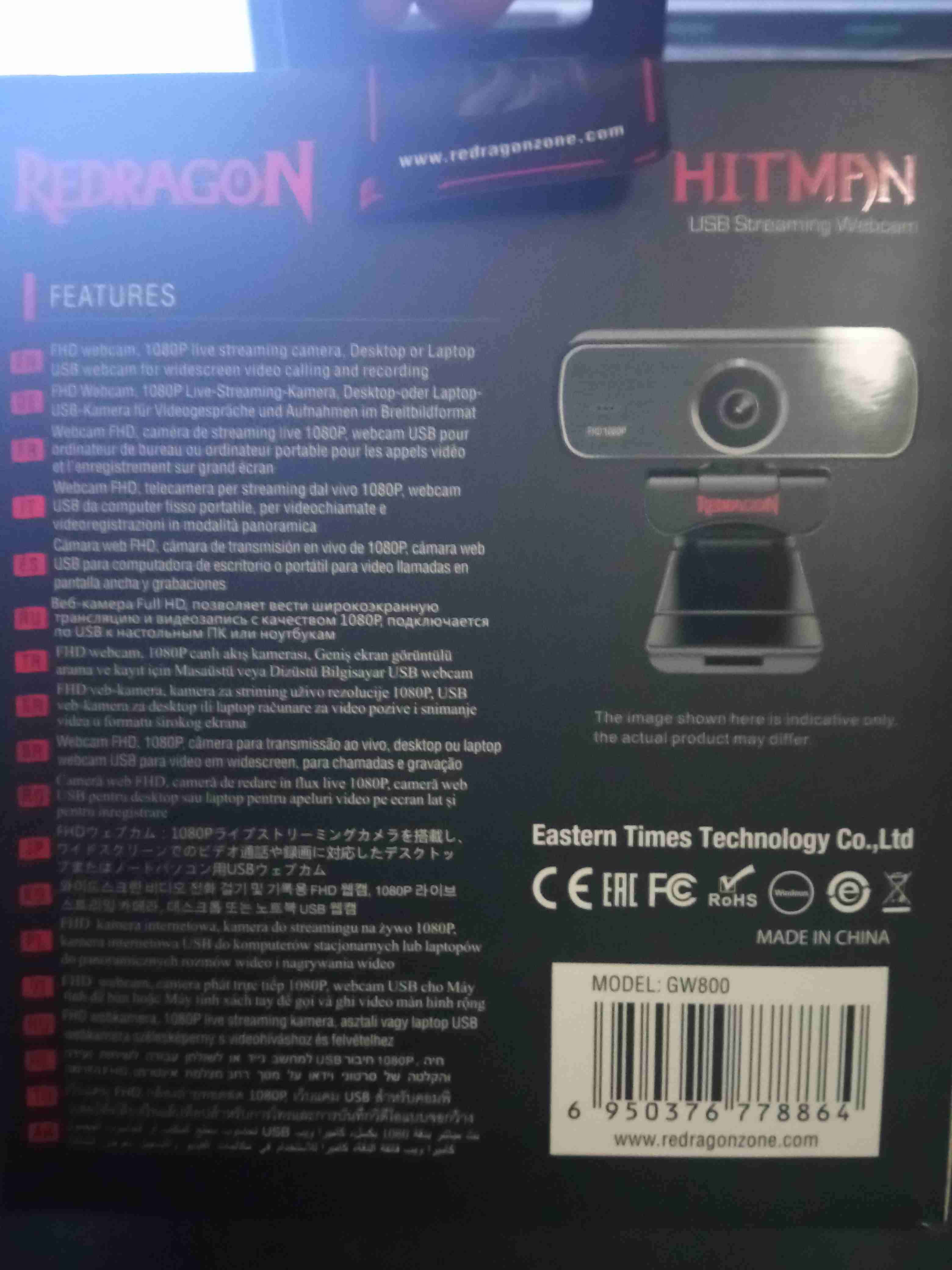 Webcam Redragon FHD 1080P - 2