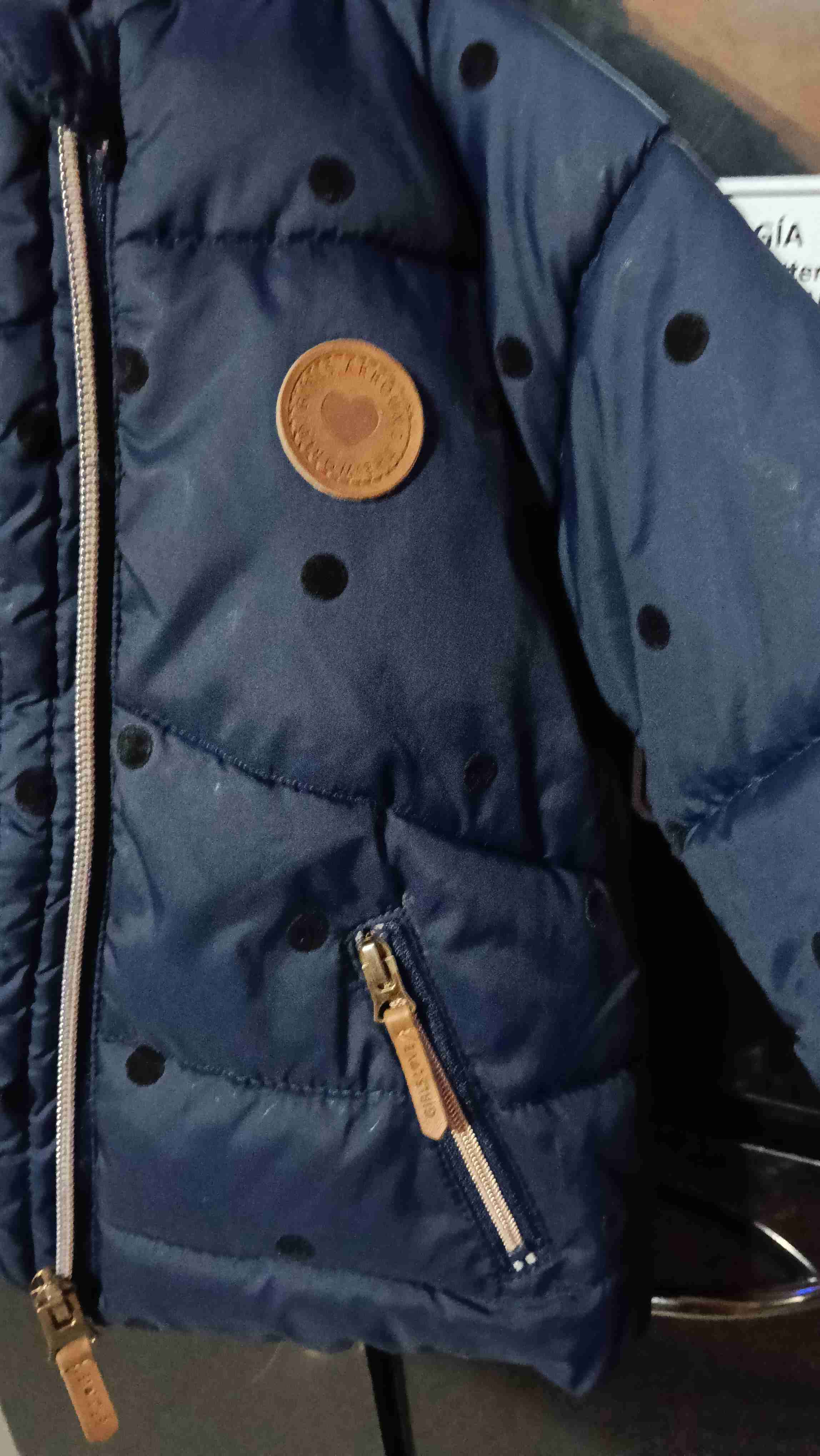 Chaqueta infantil azul con puntos - miniatura 3