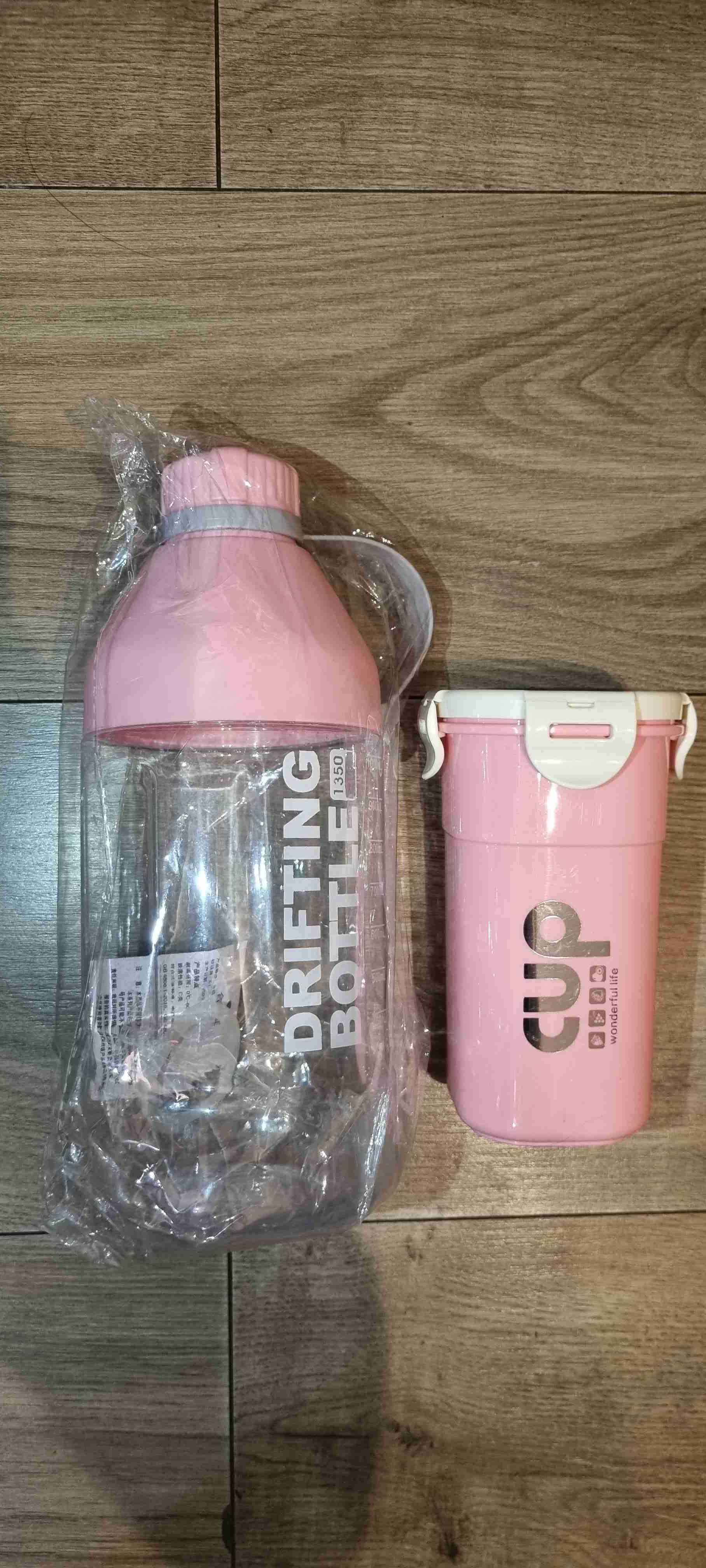 Botella y vaso rosa sport - miniatura 4