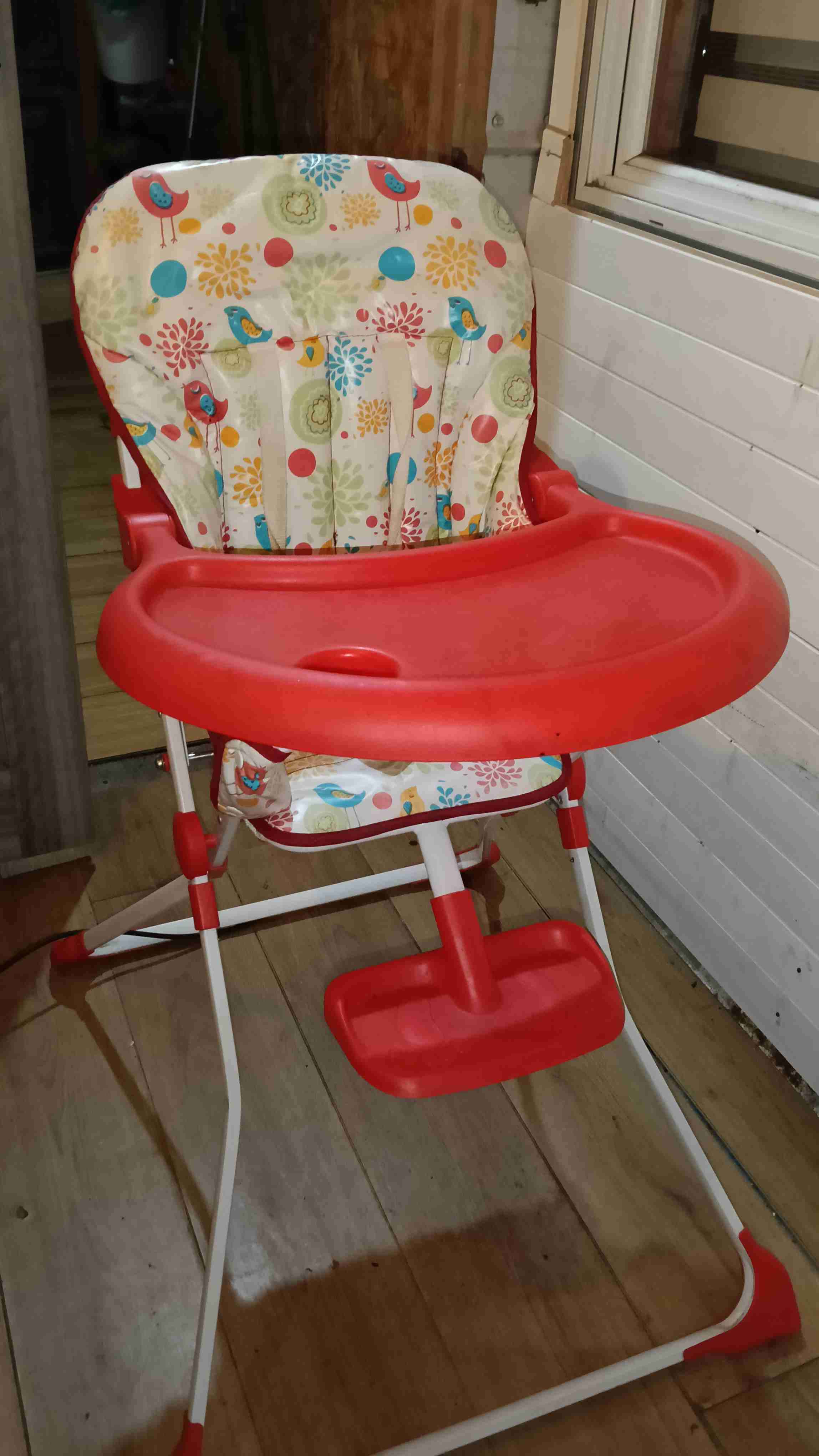 Silla de comer infantil roja - miniatura 1