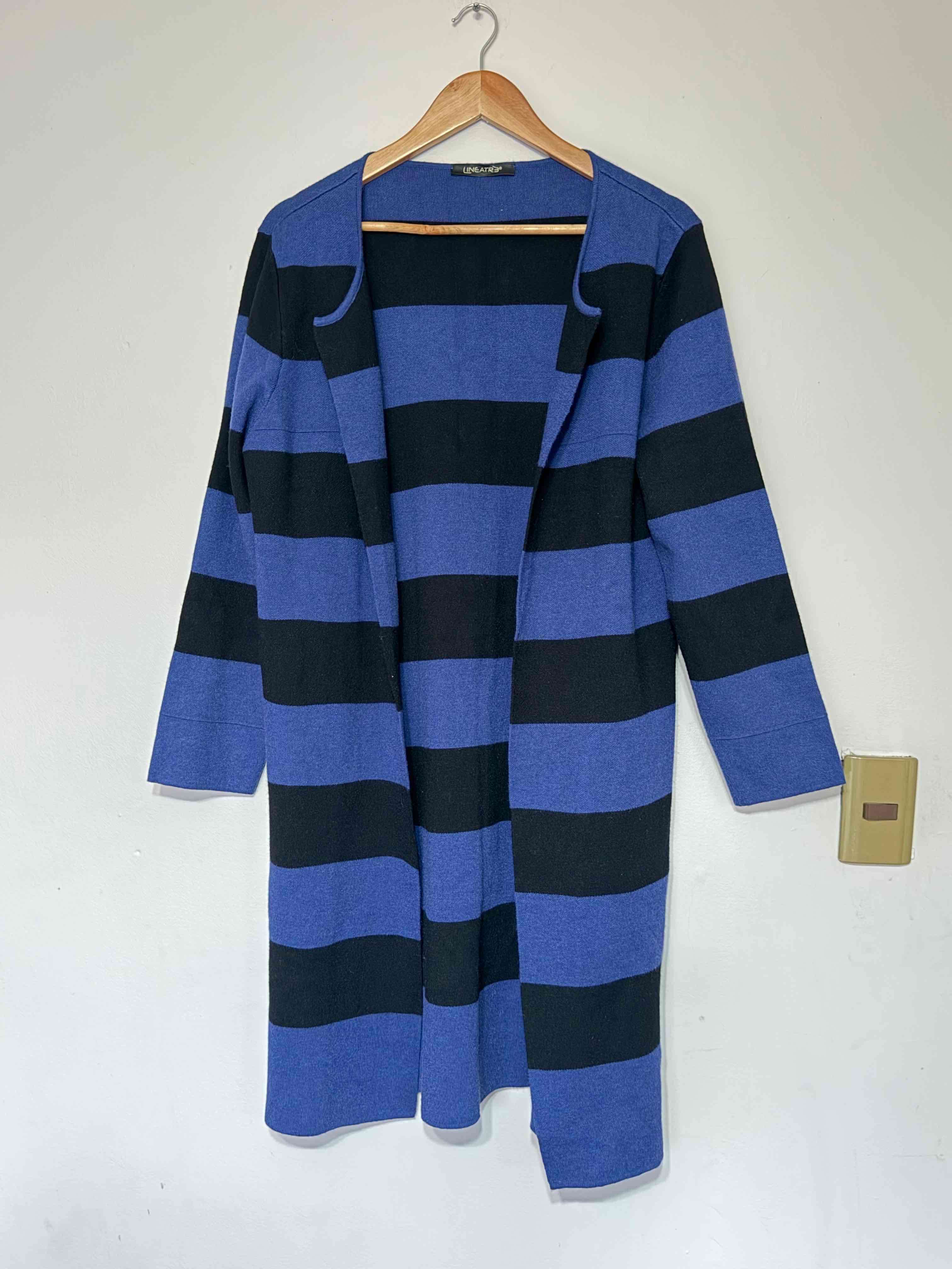 Cárdigan a rayas azul y negro - miniatura 1