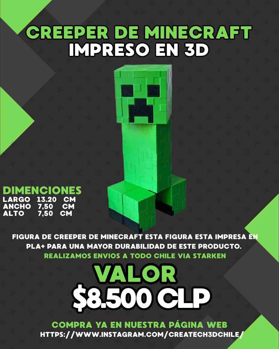 Figura 3D Creeper de Minecraft - miniatura 1