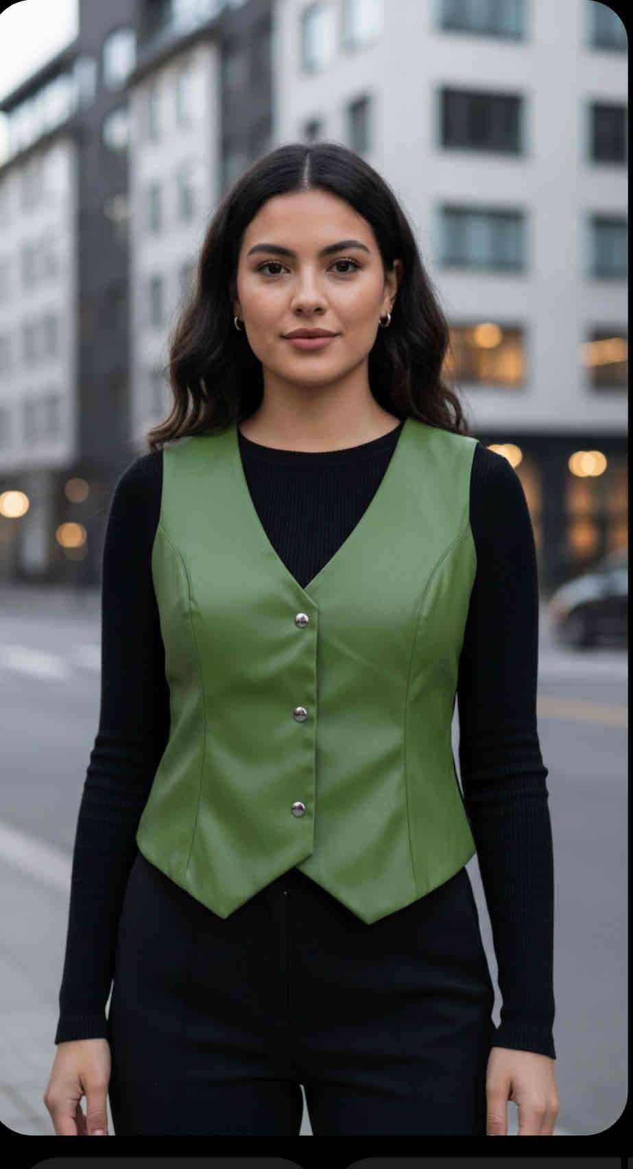 Chaleco de cuero verde - miniatura 3