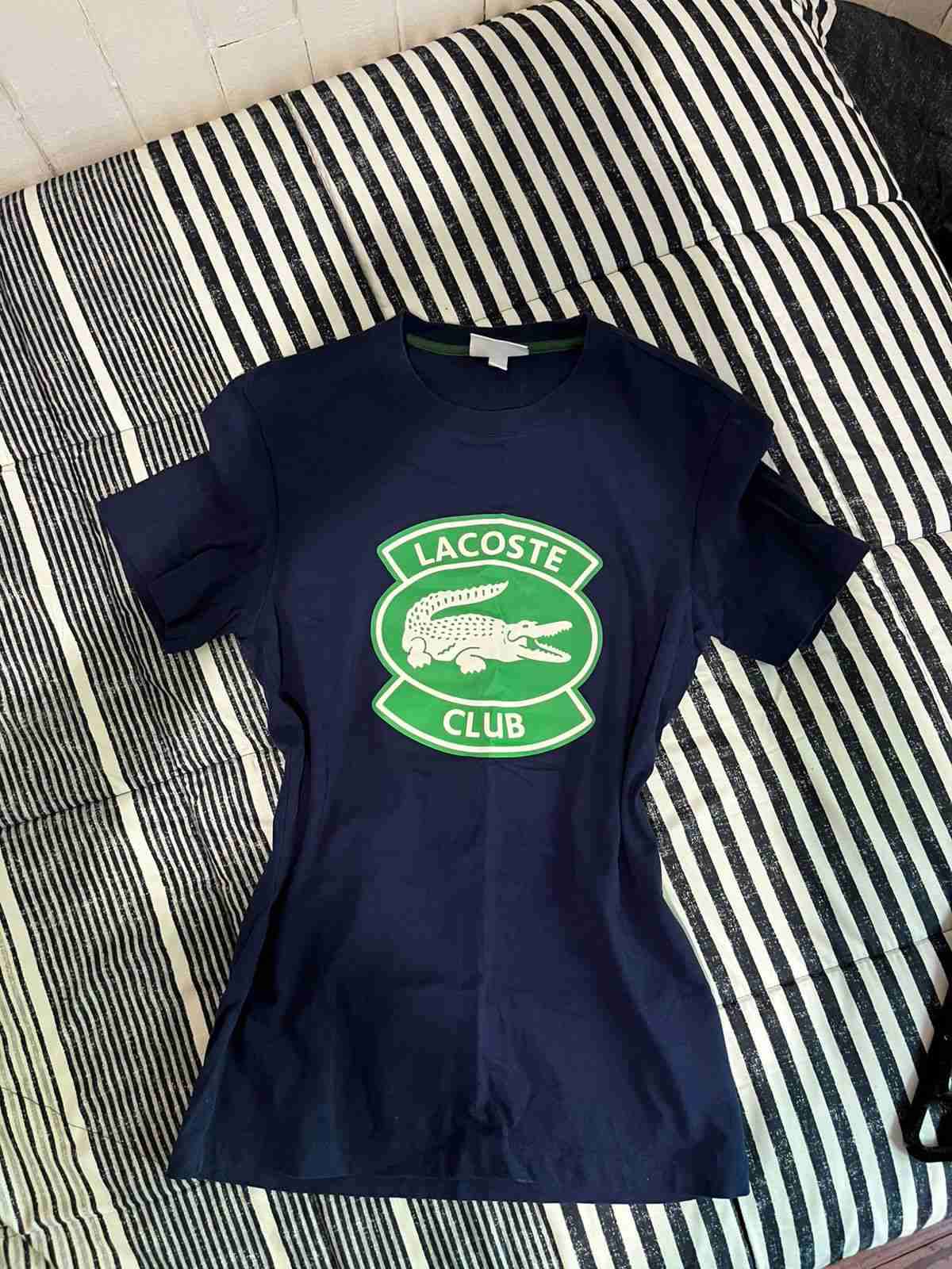 Polera azul Lacoste talle S - miniatura 3