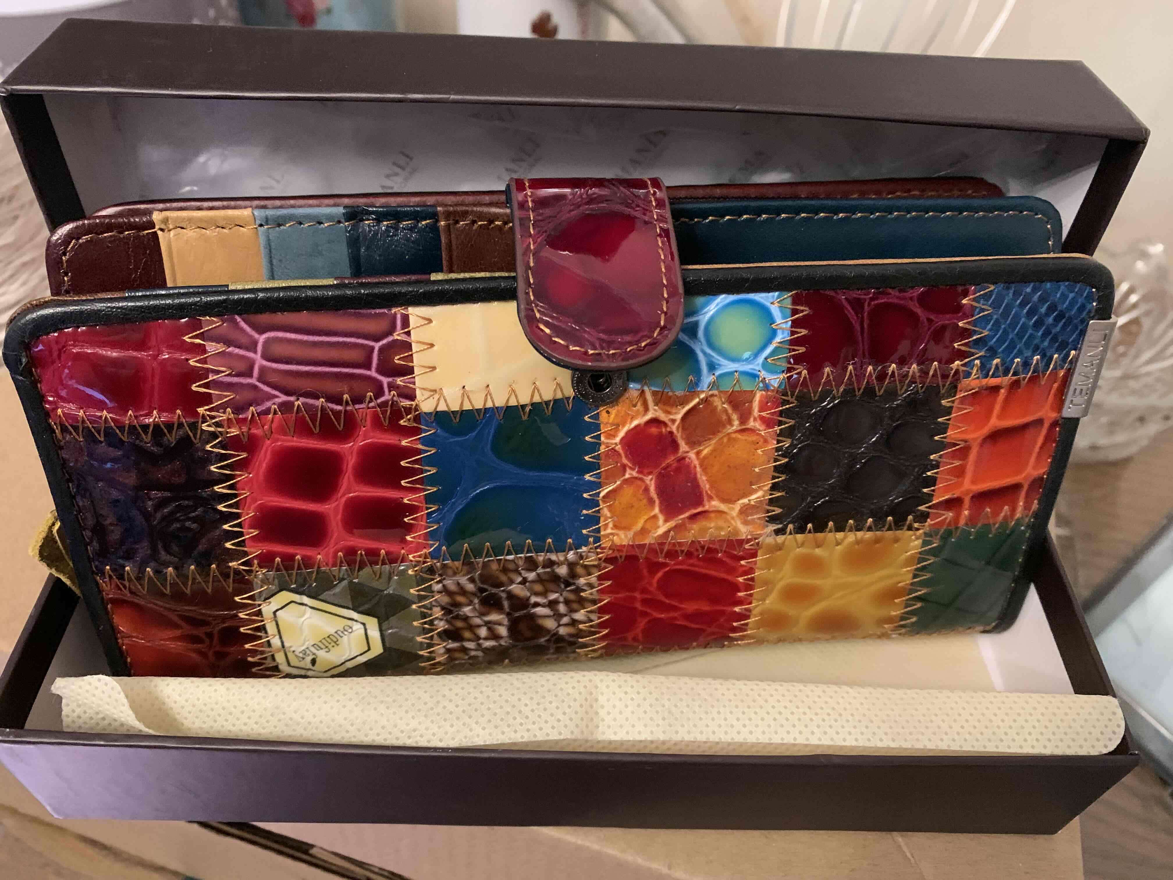 Billetera multicolor de cuero - miniatura 1