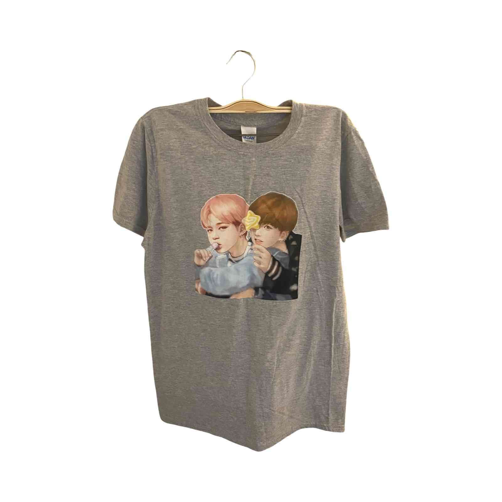 Camiseta Gris Jimin y Jungkook BTS Kpop Talla S - miniatura 1