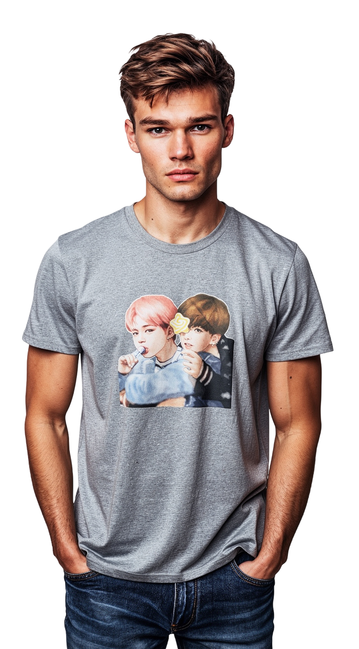 Camiseta Gris Jimin y Jungkook BTS Kpop Talla S - miniatura 6