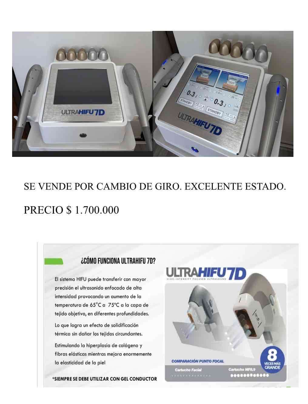 Máquina Ultrahifu 7D en excelente estado