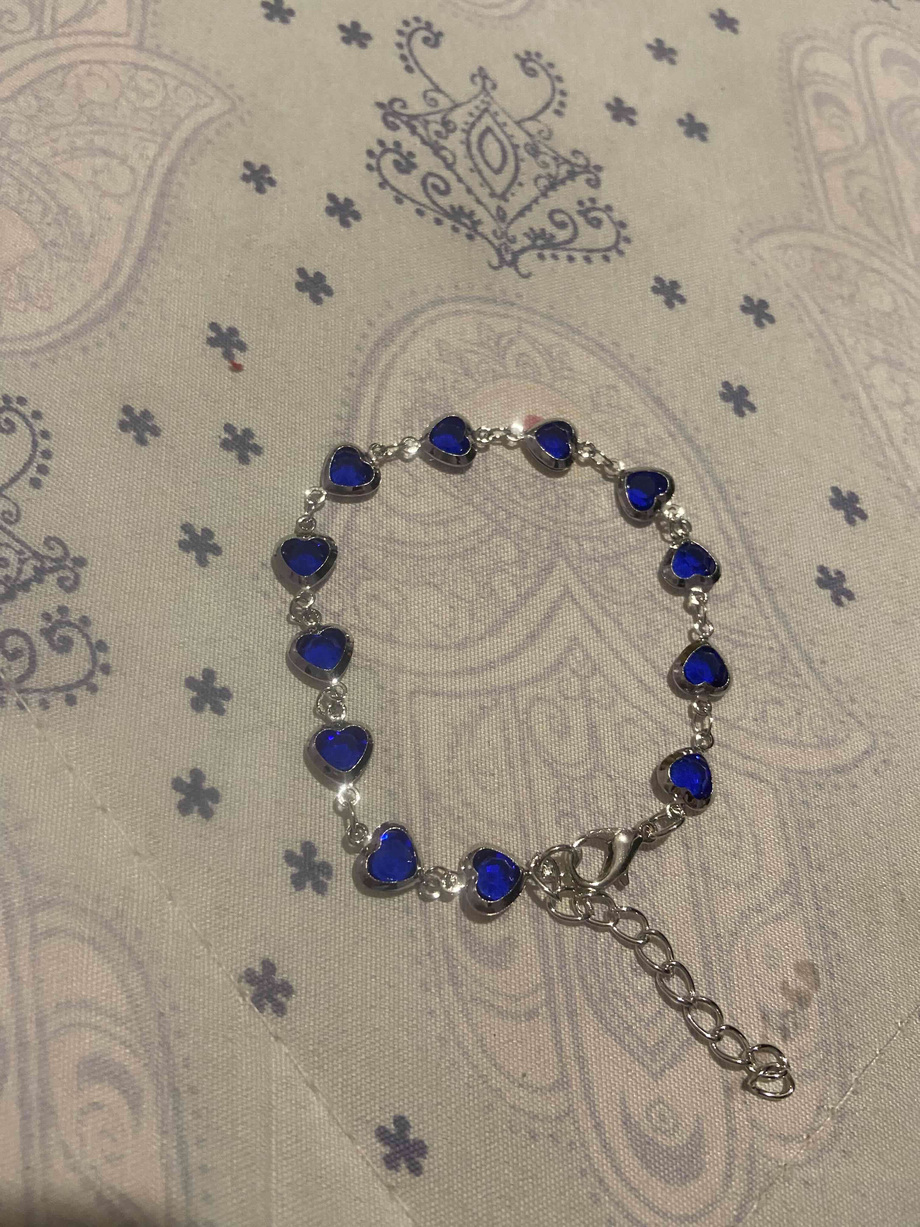 Pulsera de corazones azules