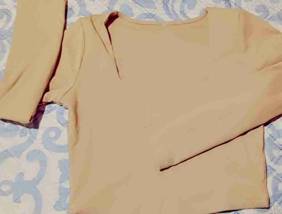 Polera beige de manga larga - miniatura 1
